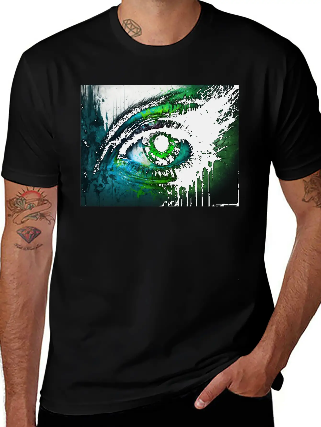 Green Eye Stylish Everyday T-Shirt – Unisex Basic Cotton Tee