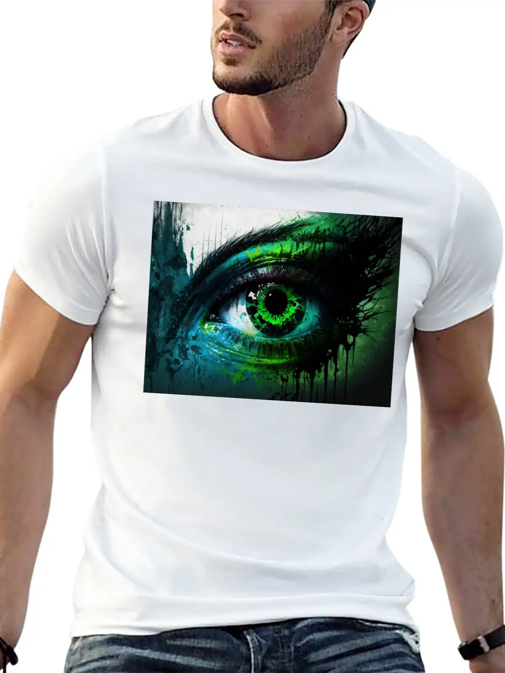 Green Eye Stylish Everyday T-Shirt – Unisex Basic Cotton Tee