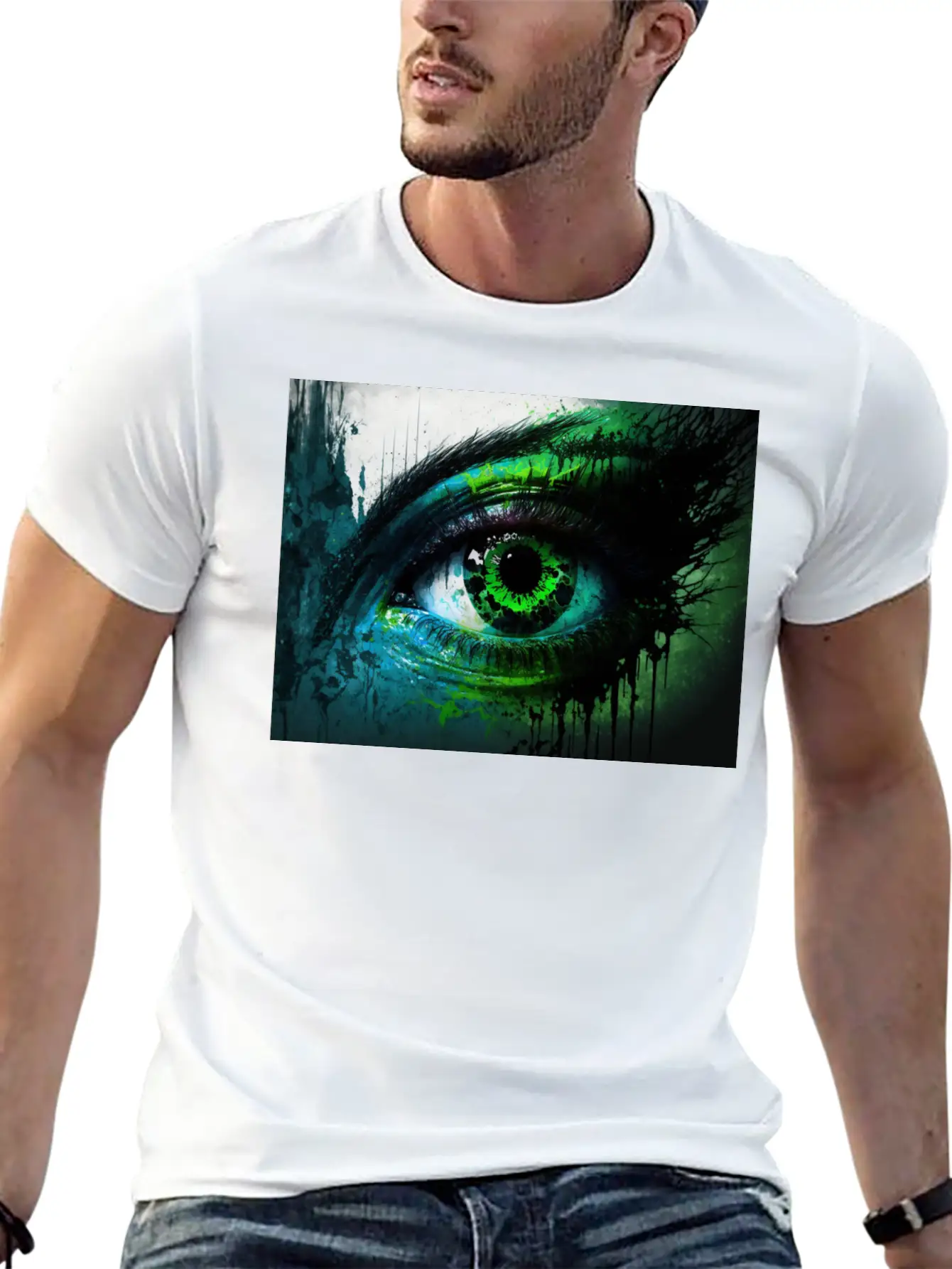 Green Eye Stylish Everyday T-Shirt – Unisex Basic Cotton Tee