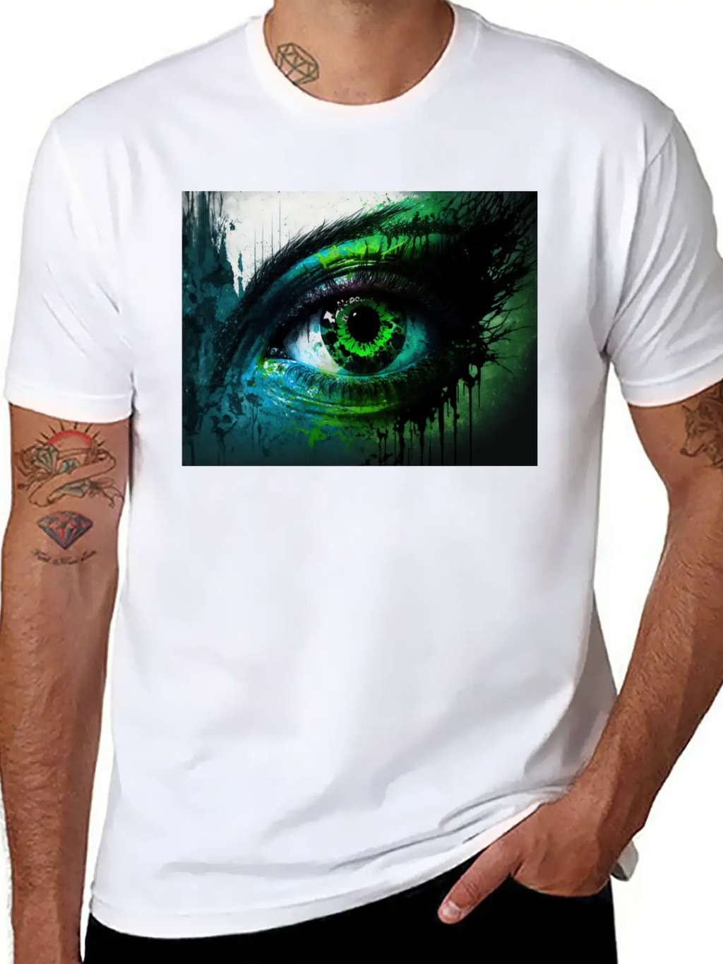 Green Eye Stylish Everyday T-Shirt – Unisex Basic Cotton Tee