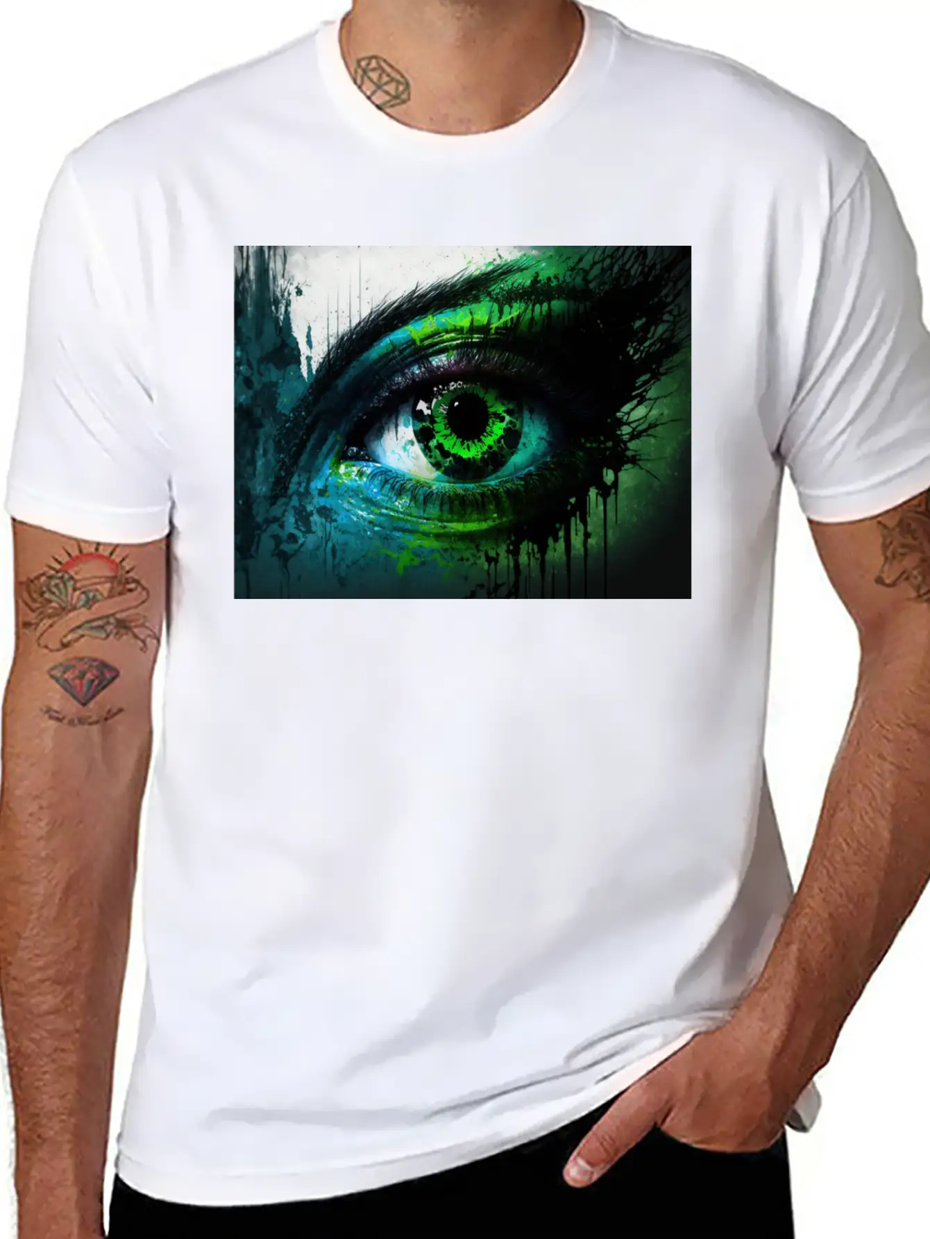Green Eye Stylish Everyday T-Shirt – Unisex Basic Cotton Tee