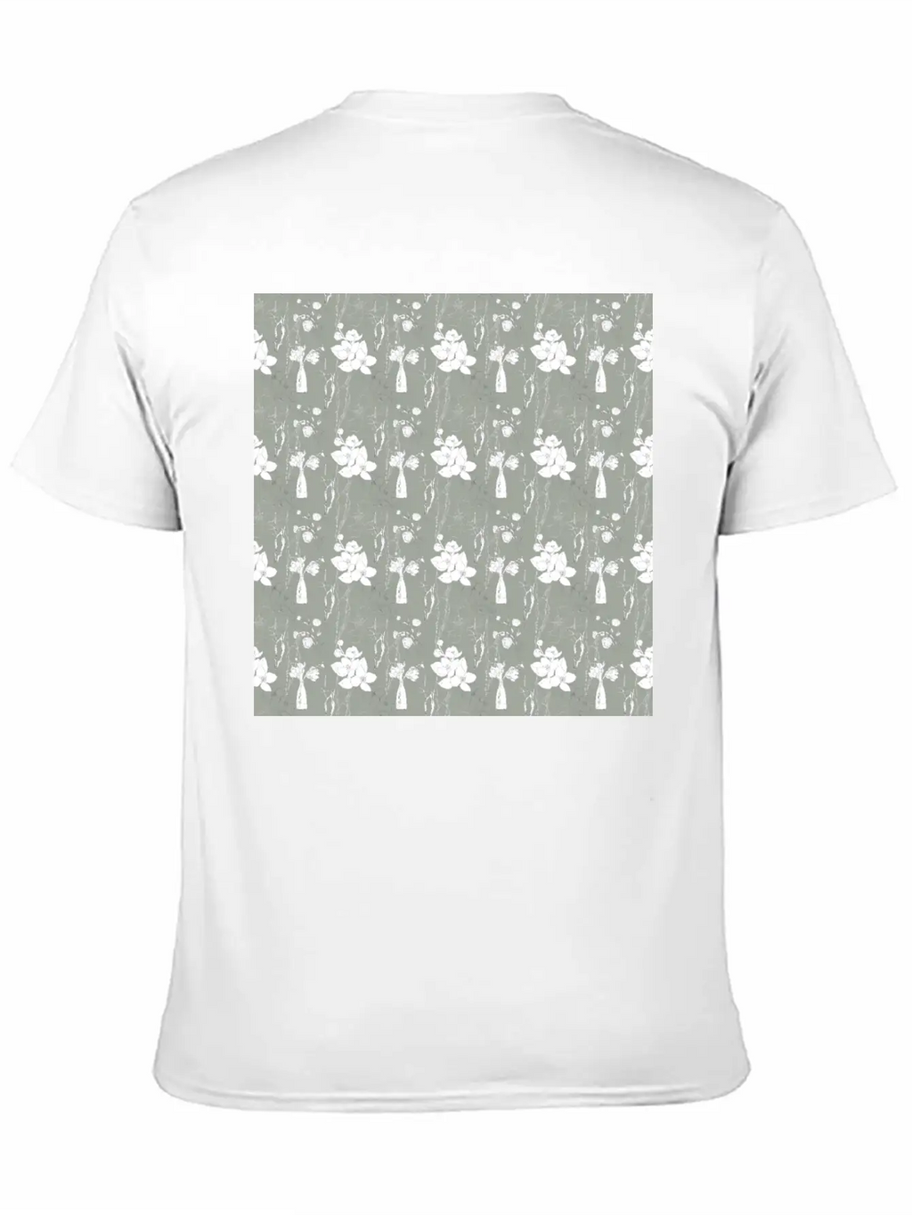 Green Floral Line Art Spring Pattern Breathable Soft Cotton T-Shirt – Timeless Casual Look