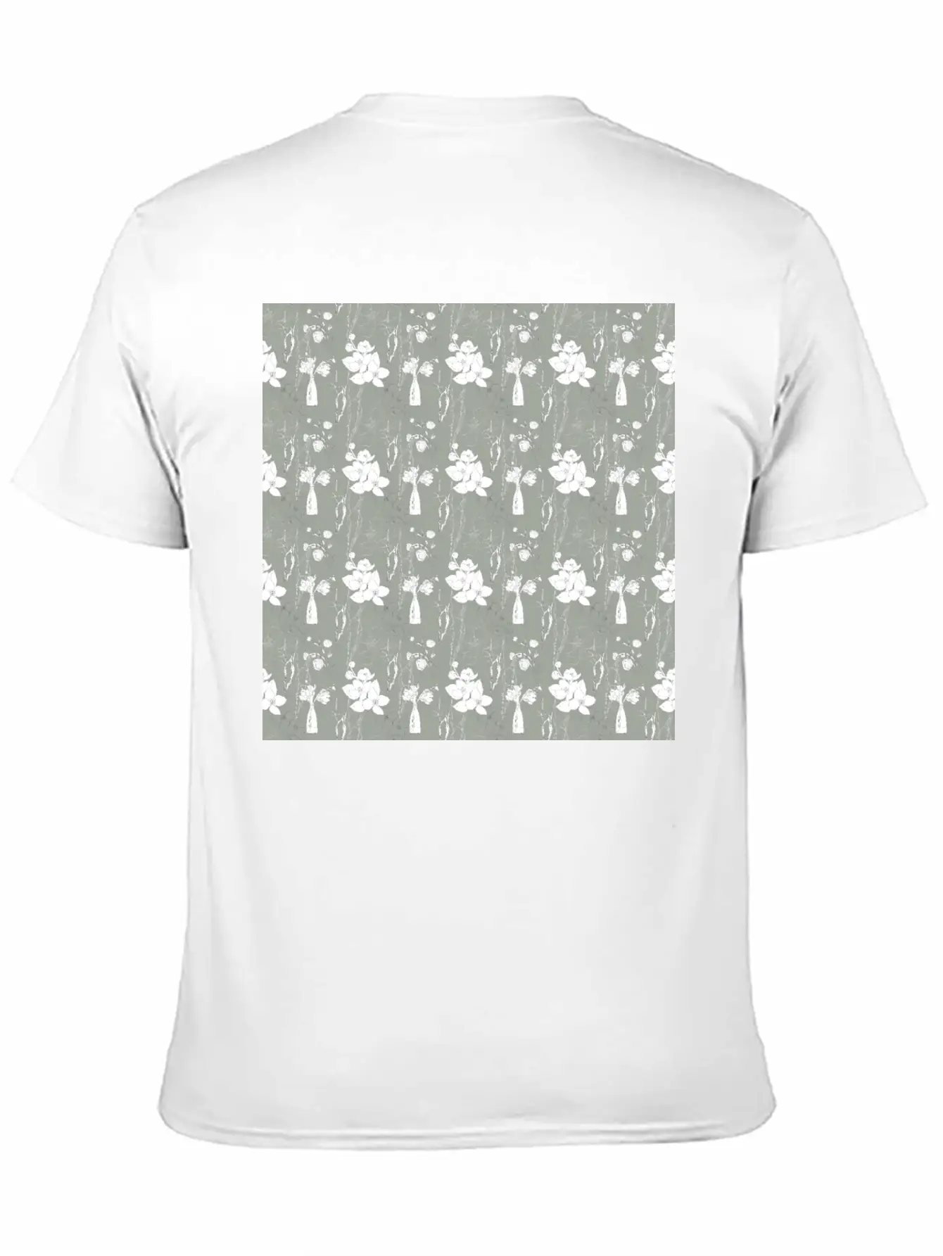 Green Floral Line Art Spring Pattern Breathable Soft Cotton T-Shirt – Timeless Casual Look