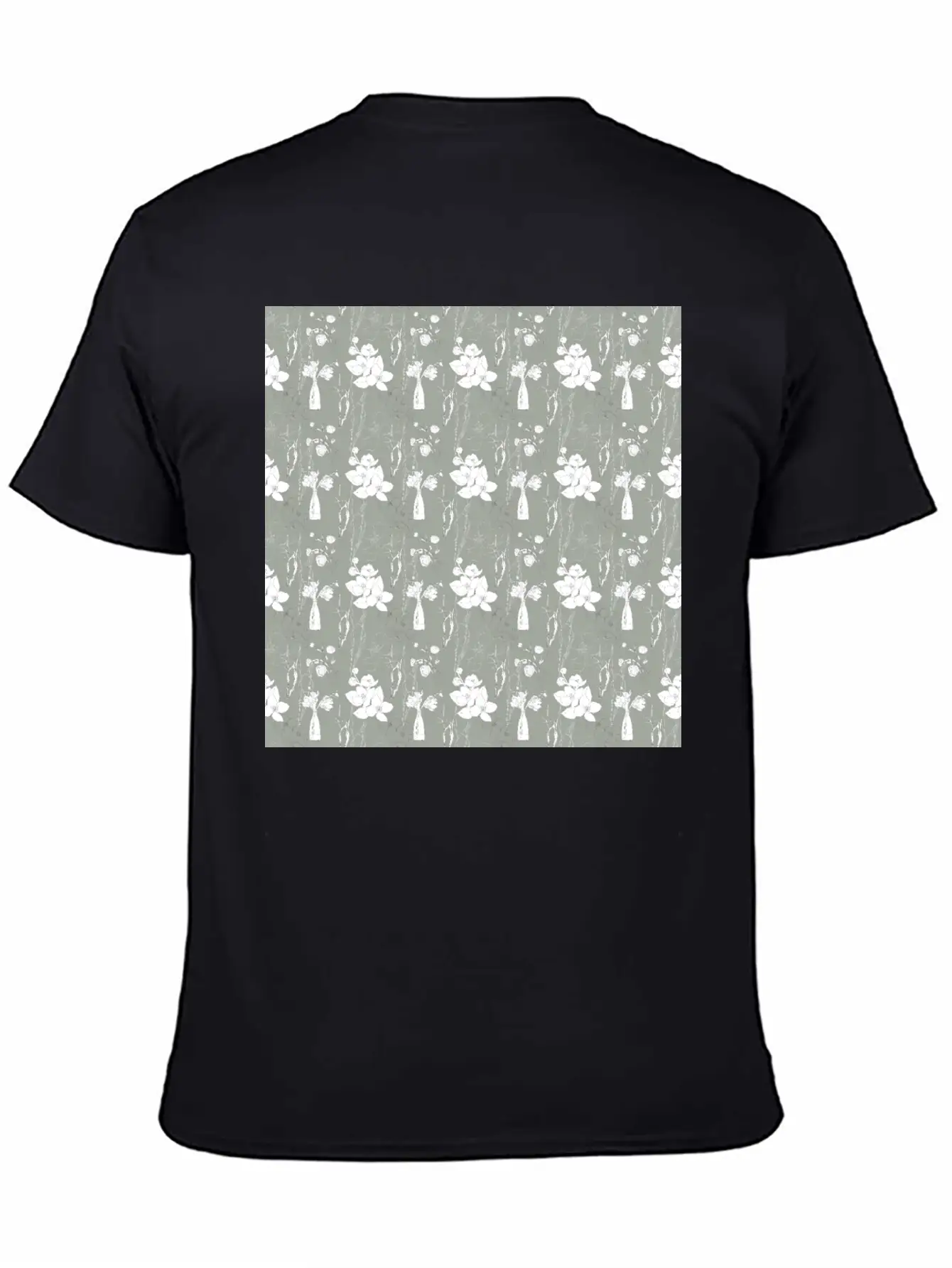 Green Floral Line Art Spring Pattern Breathable Soft Cotton T-Shirt – Timeless Casual Look