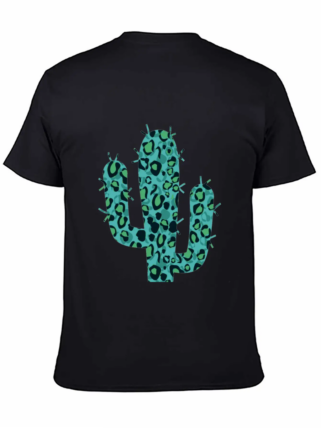 Green Leopard Cactus Unisex Short Sleeve Soft Cotton T-Shirt – Casual Everyday Wear