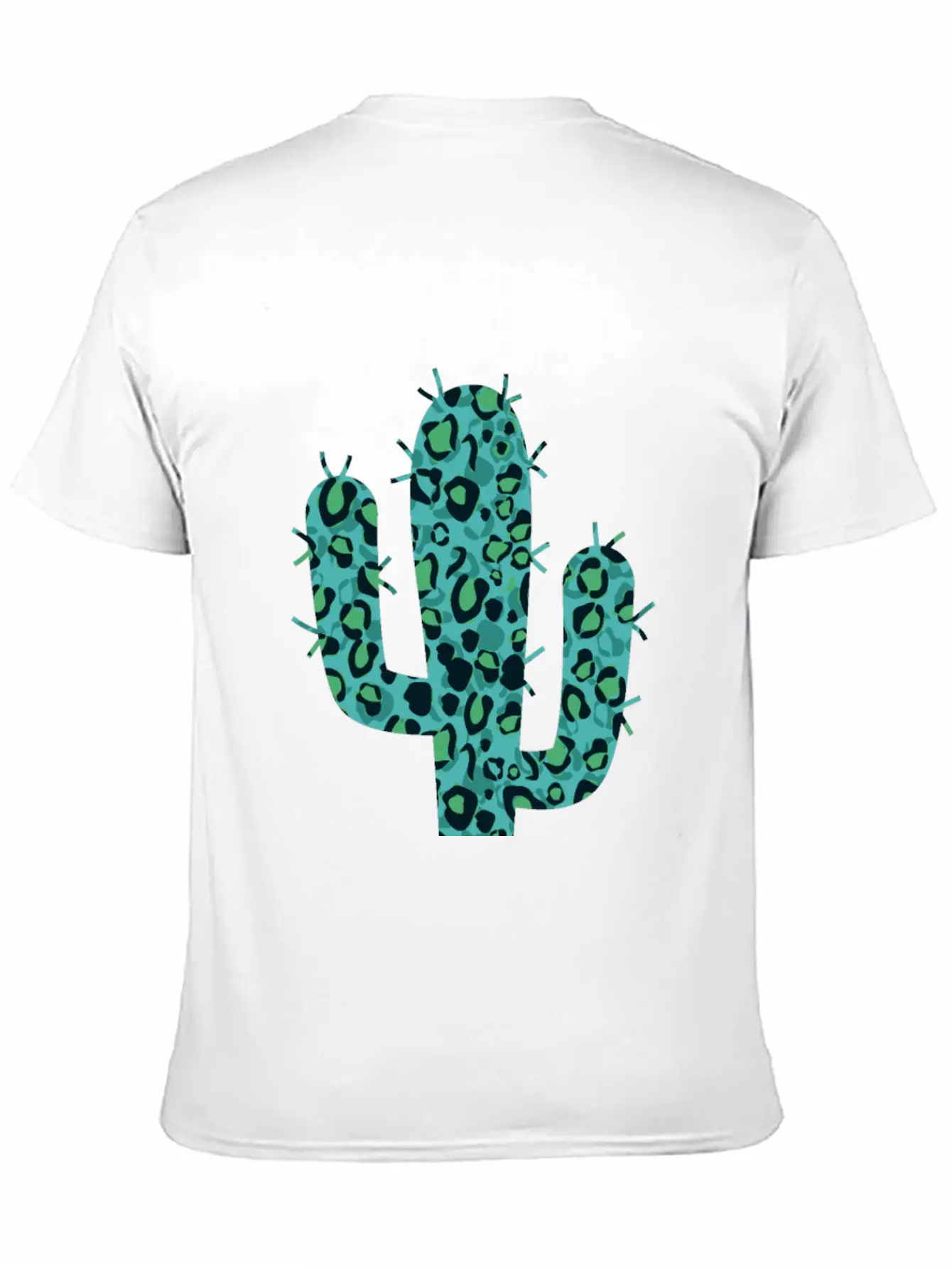 Green Leopard Cactus Unisex Short Sleeve Soft Cotton T-Shirt – Casual Everyday Wear