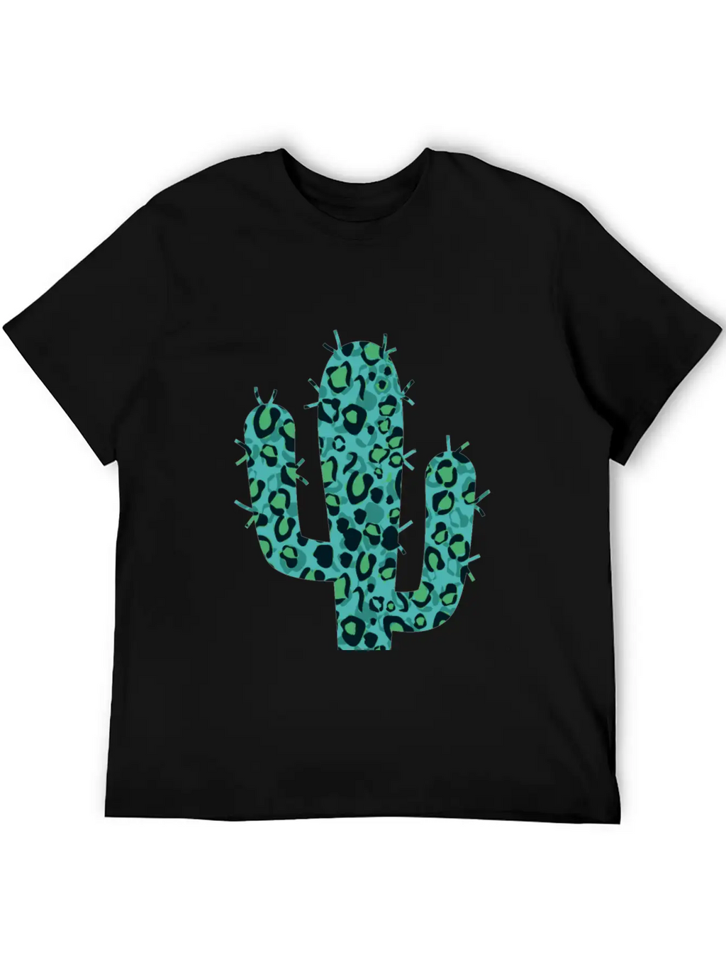 Green Leopard Cactus Unisex Short Sleeve Soft Cotton T-Shirt – Casual Everyday Wear