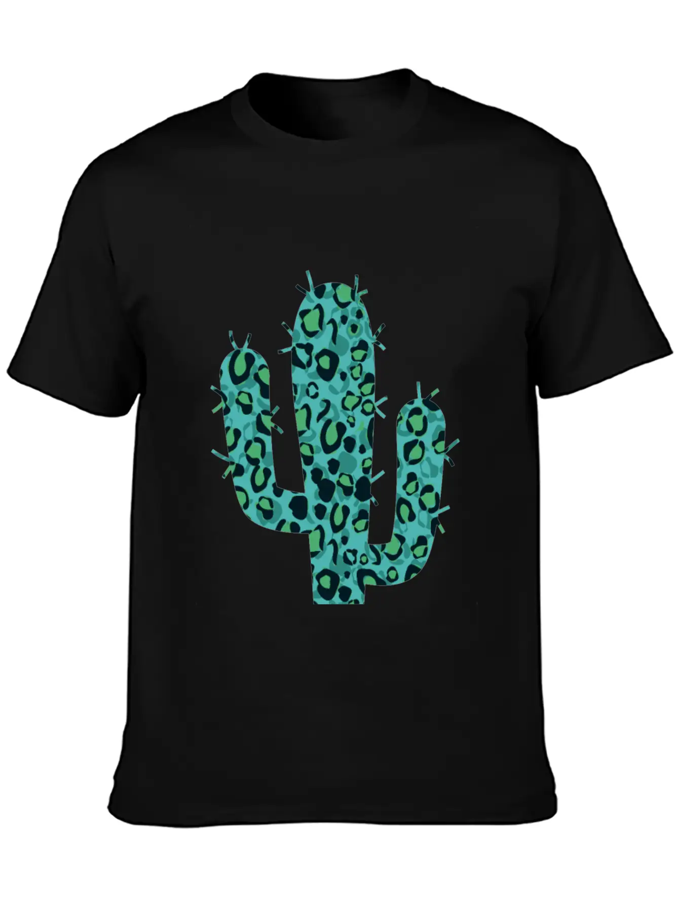 Green Leopard Cactus Unisex Short Sleeve Soft Cotton T-Shirt – Casual Everyday Wear