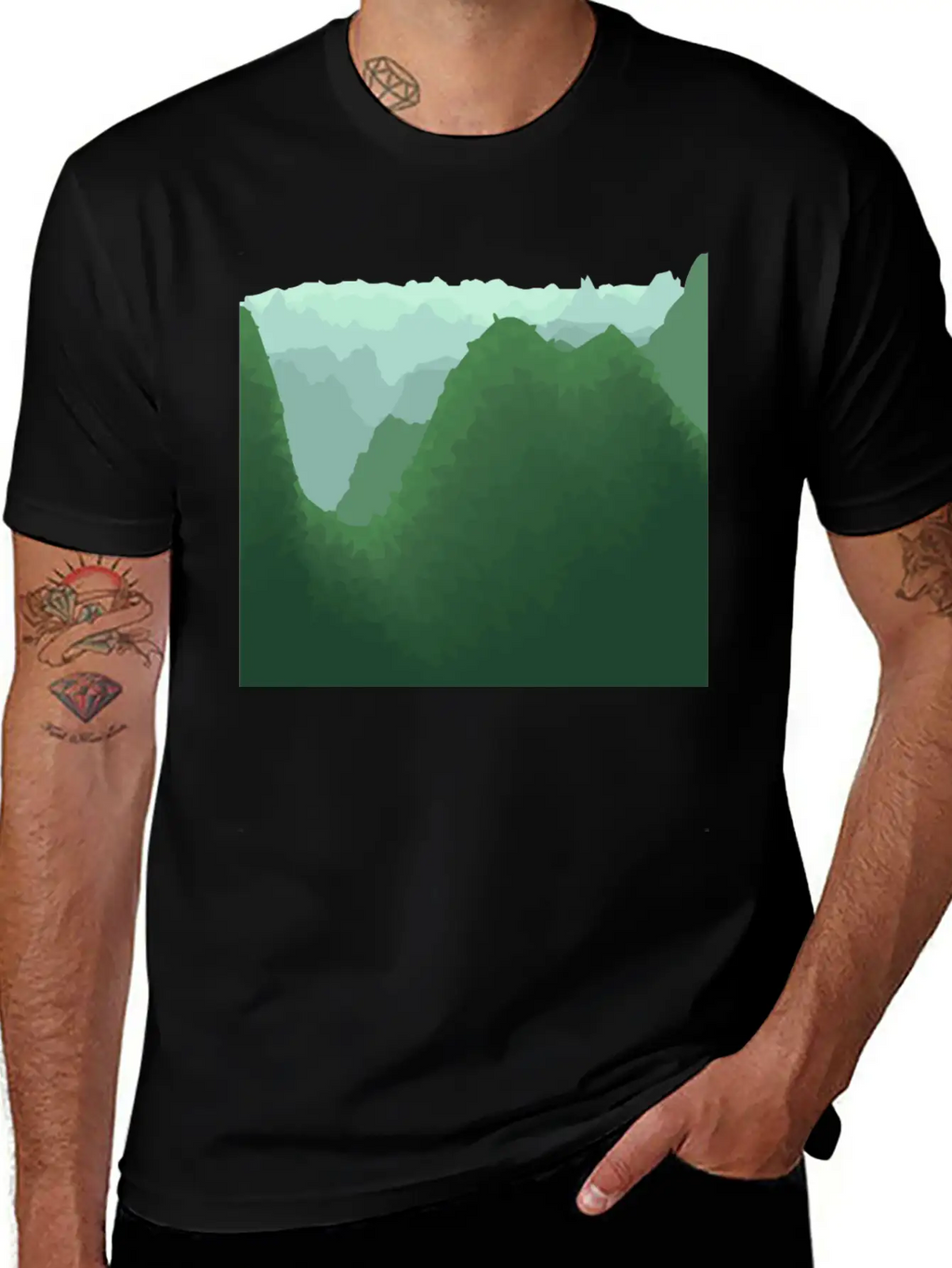 Green Mountains In Asia Unisex Casual T-Shirt – Clean Design For Daily Comfort