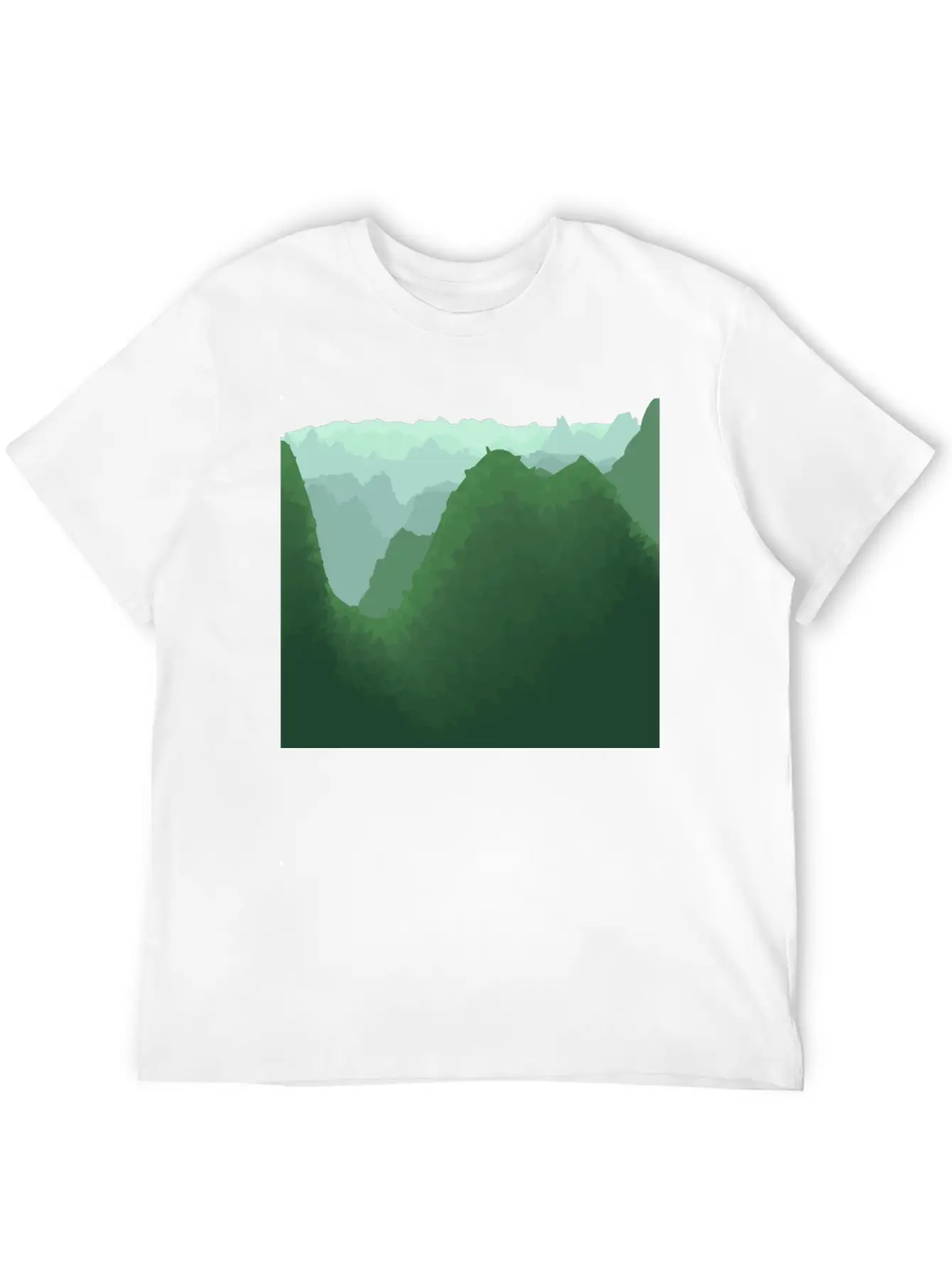 Green Mountains In Asia Unisex Casual T-Shirt – Clean Design For Daily Comfort