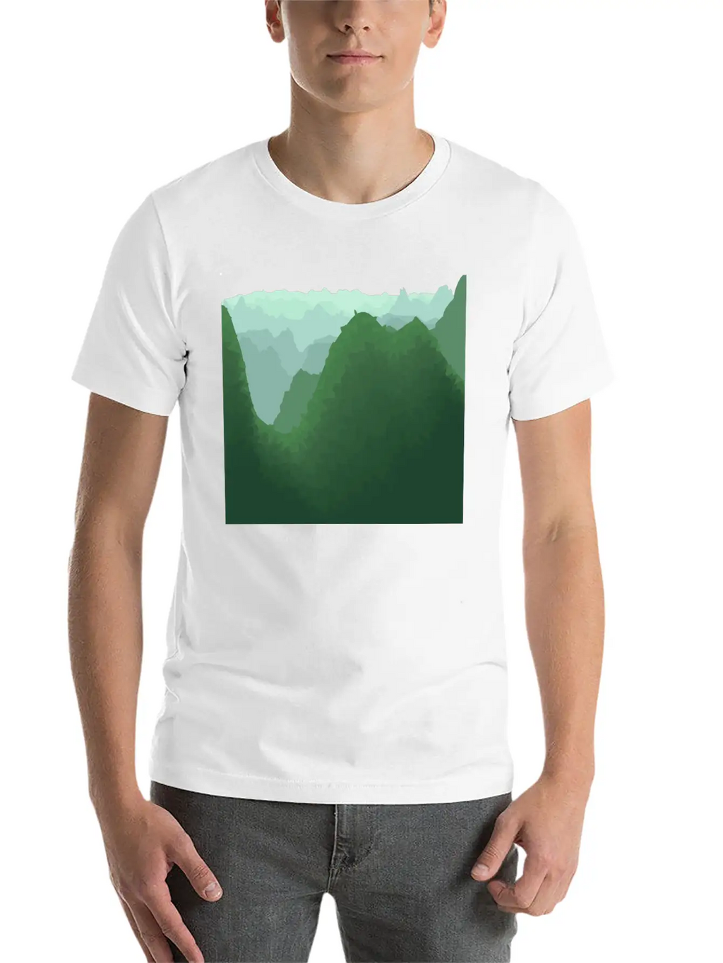 Green Mountains In Asia Unisex Casual T-Shirt – Clean Design For Daily Comfort