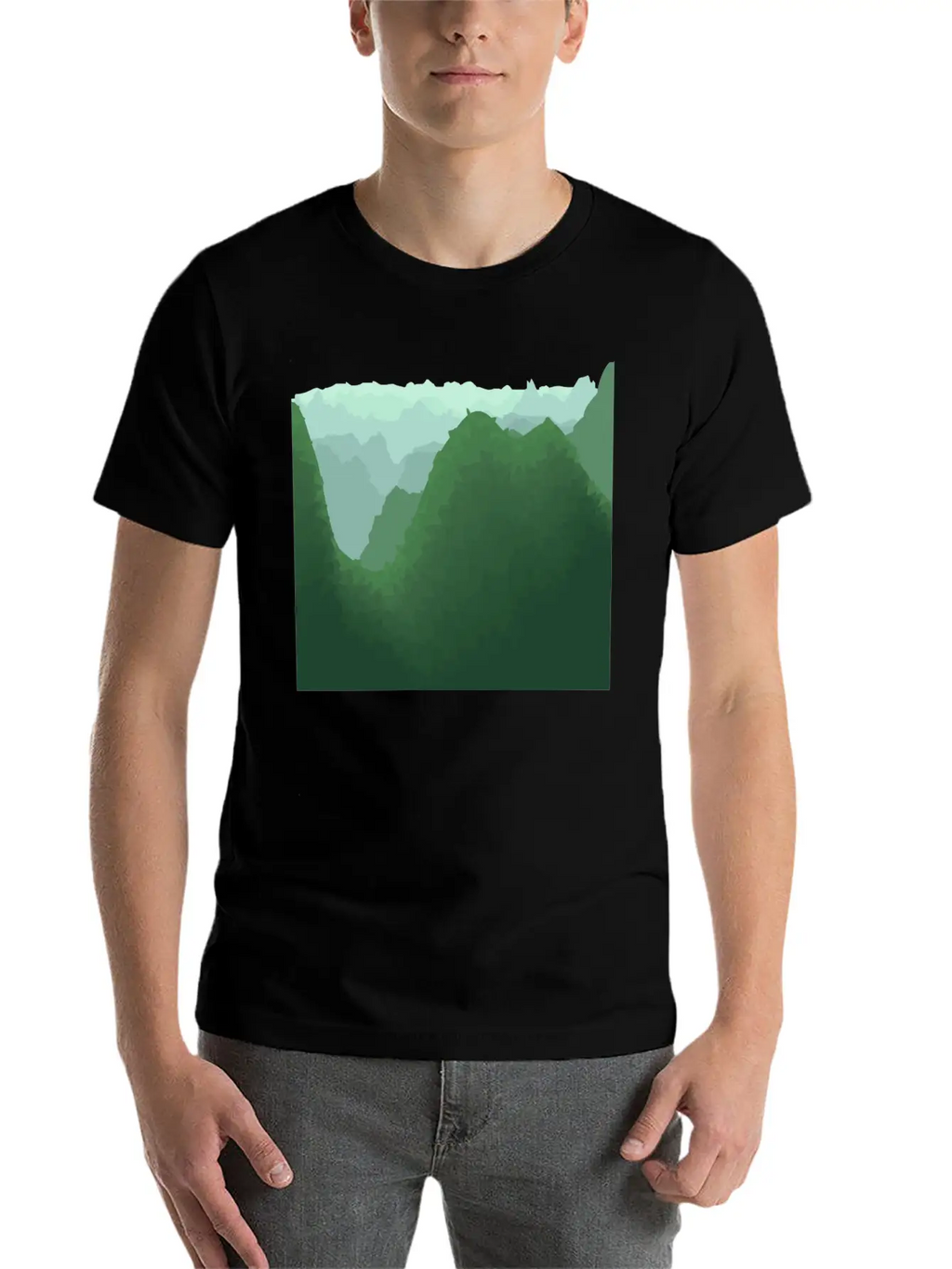Green Mountains In Asia Unisex Casual T-Shirt – Clean Design For Daily Comfort