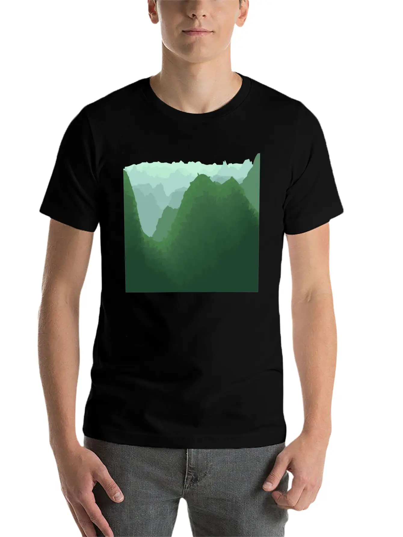 Green Mountains In Asia Unisex Casual T-Shirt – Clean Design For Daily Comfort