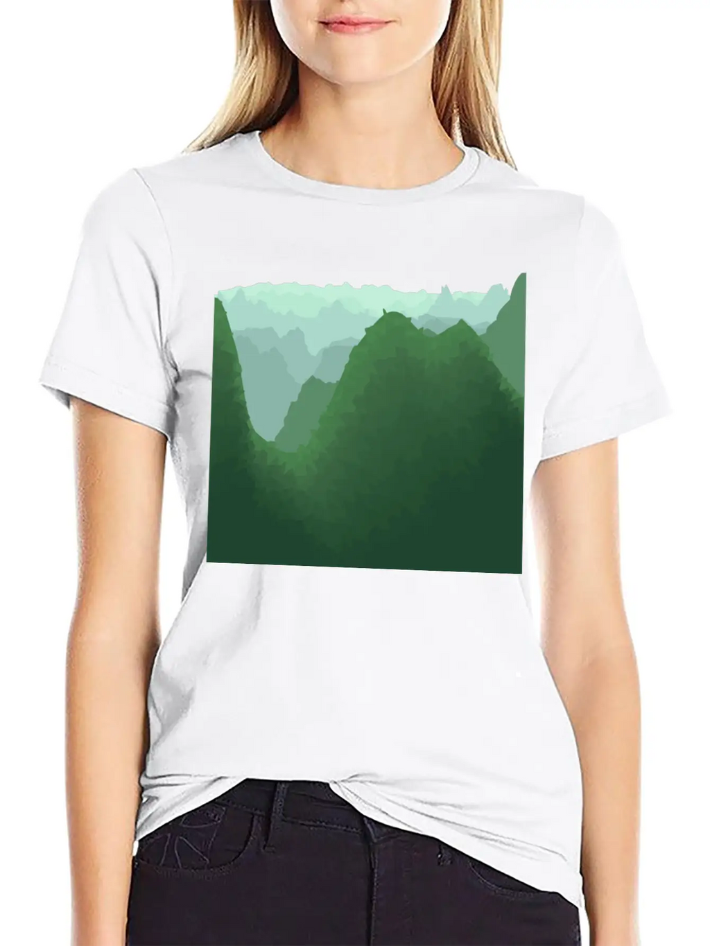 Green Mountains In Asia Unisex Casual T-Shirt – Clean Design For Daily Comfort