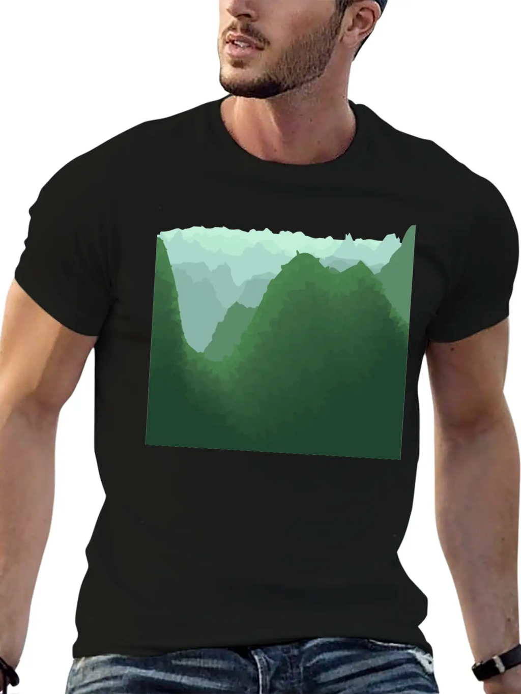 Green Mountains In Asia Unisex Casual T-Shirt – Clean Design For Daily Comfort