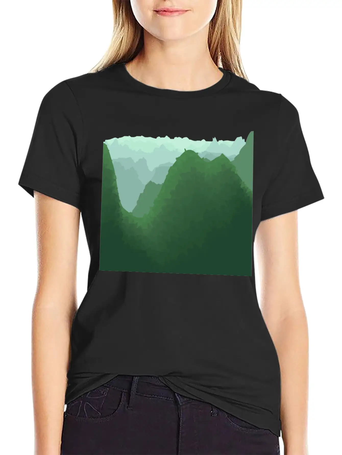 Green Mountains In Asia Unisex Casual T-Shirt – Clean Design For Daily Comfort