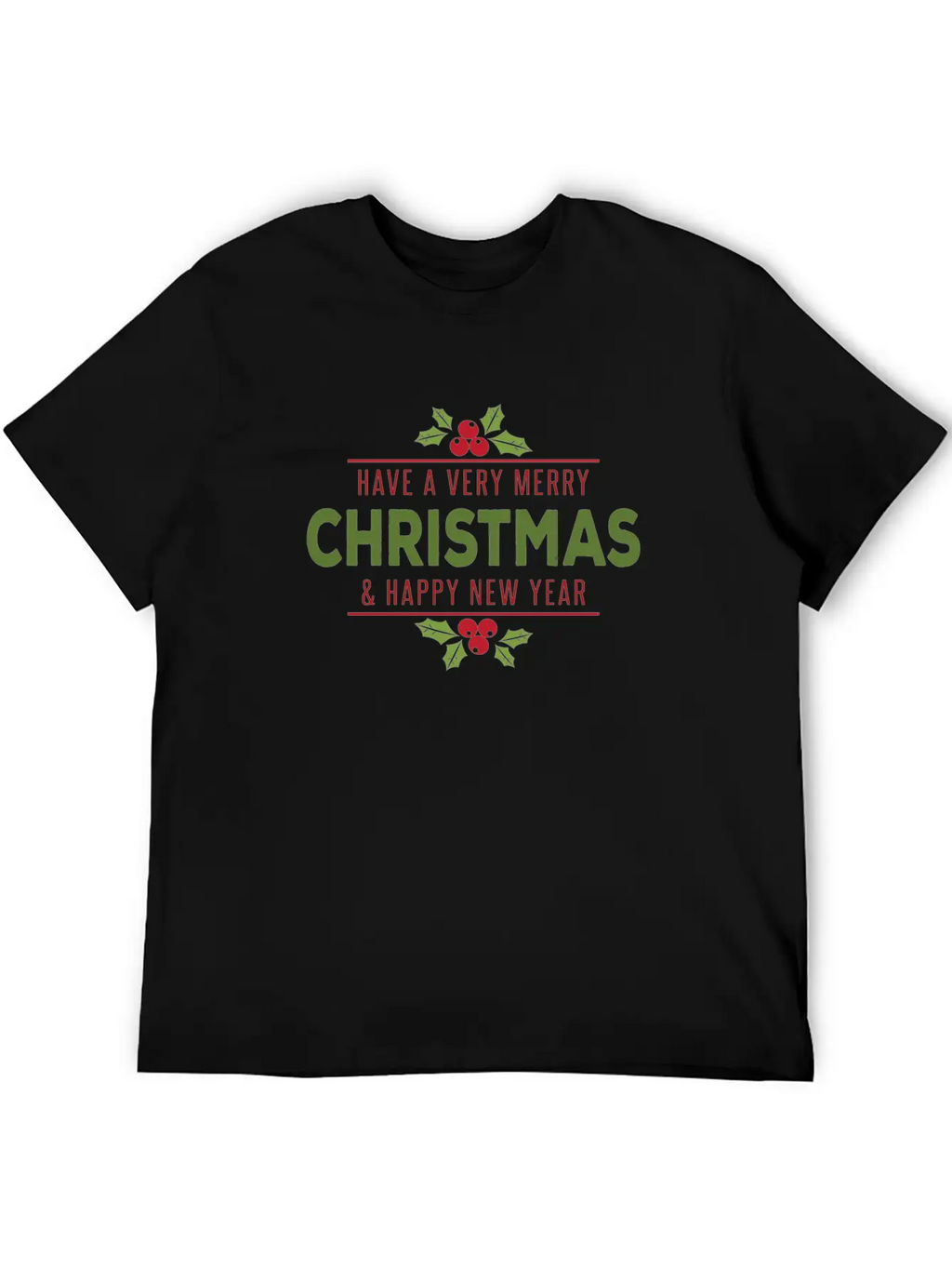 Green-red Noel Unisex Casual T-Shirt – Clean Design For Daily Comfort