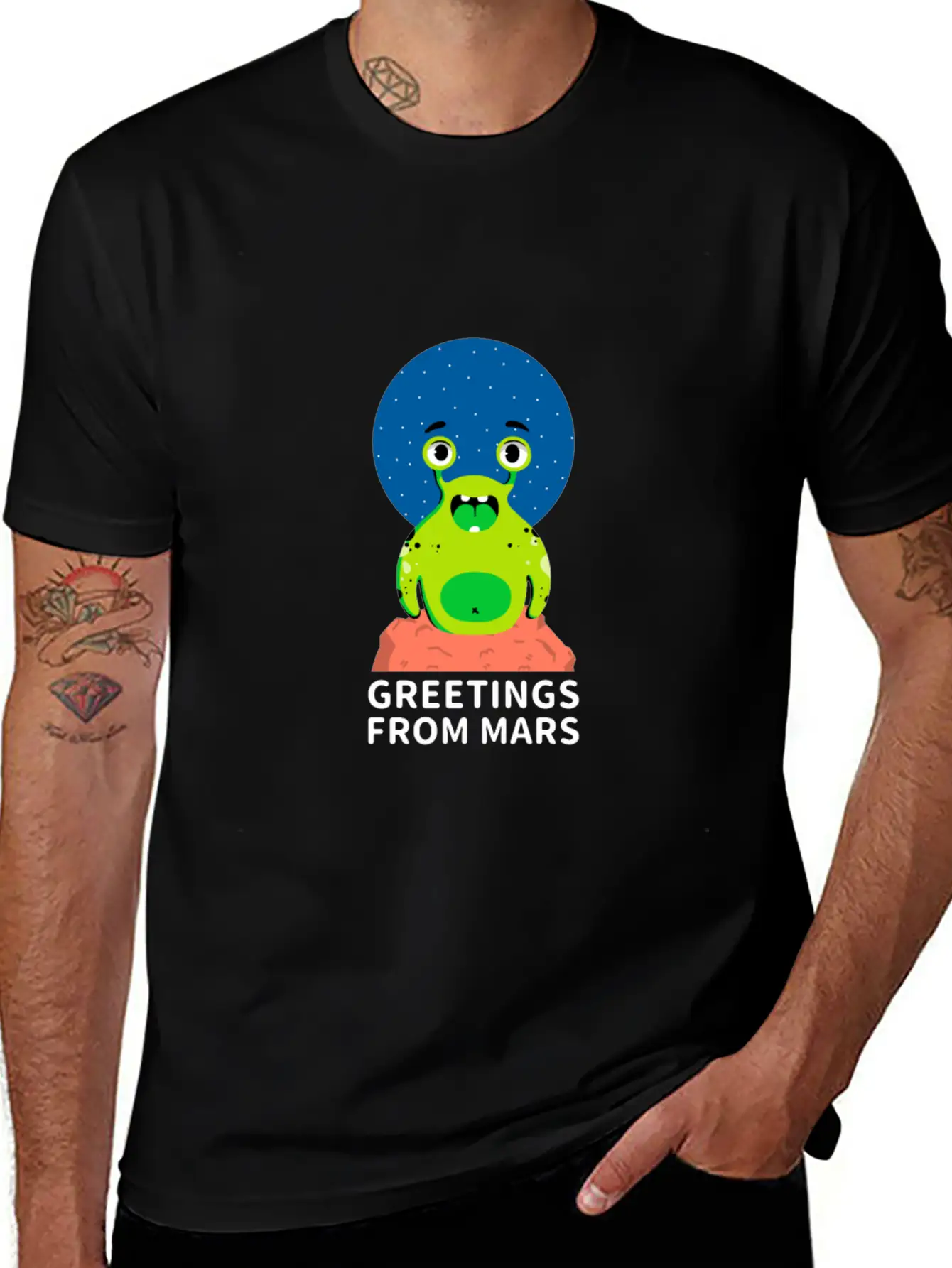 Greetings From Mars Stylish Everyday T-Shirt – Unisex Basic Cotton Tee