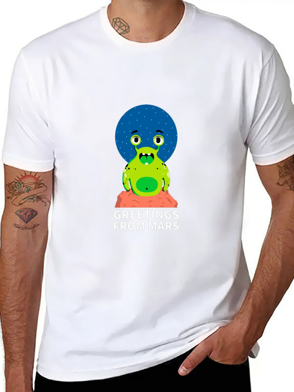 Greetings From Mars Stylish Everyday T-Shirt – Unisex Basic Cotton Tee