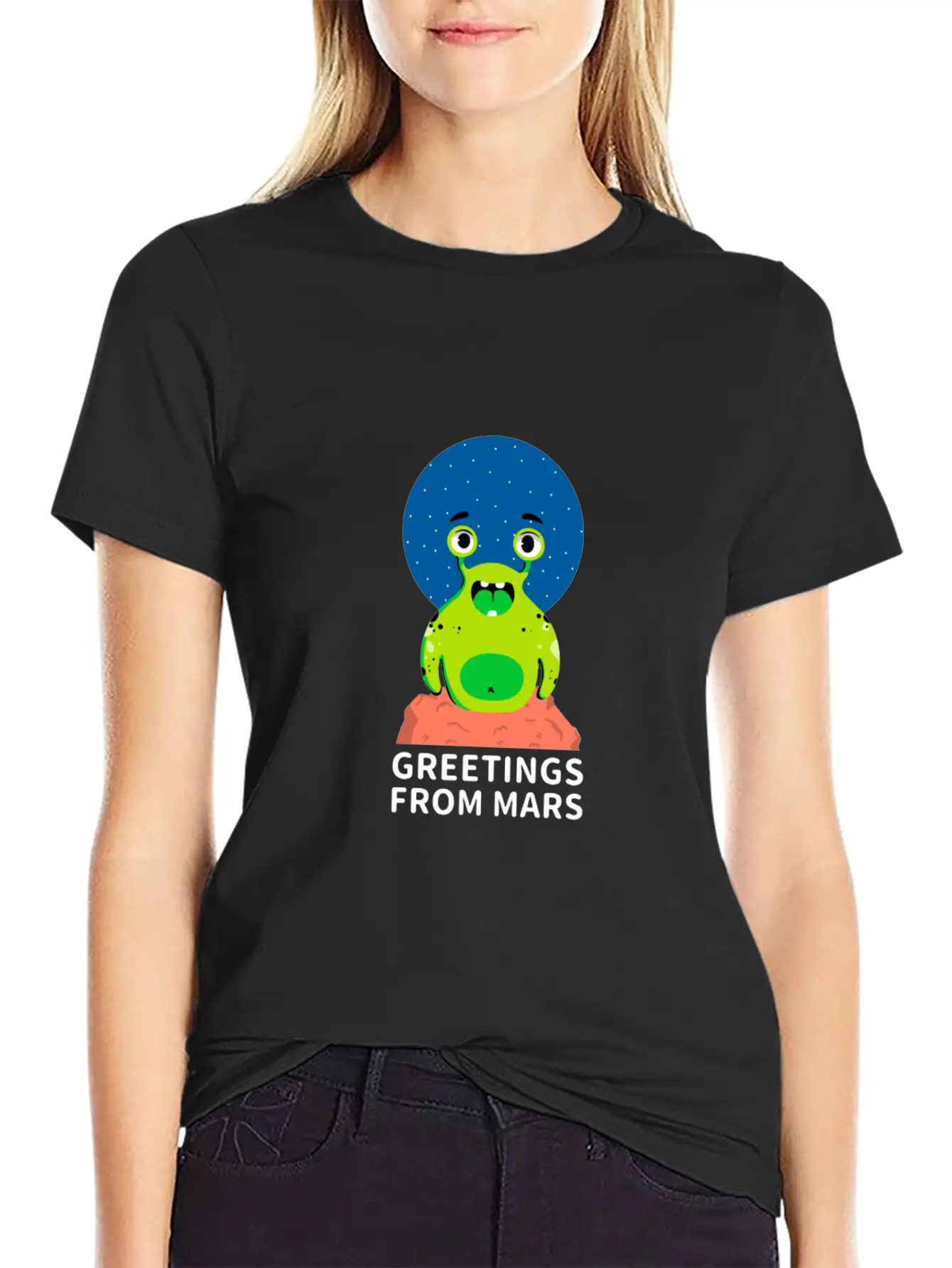 Greetings From Mars Stylish Everyday T-Shirt – Unisex Basic Cotton Tee