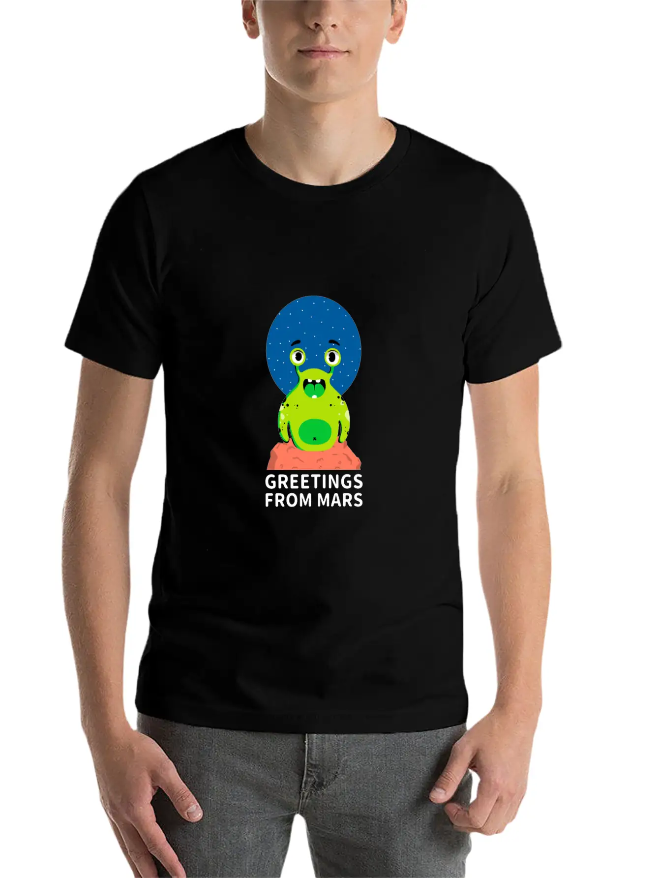 Greetings From Mars Stylish Everyday T-Shirt – Unisex Basic Cotton Tee