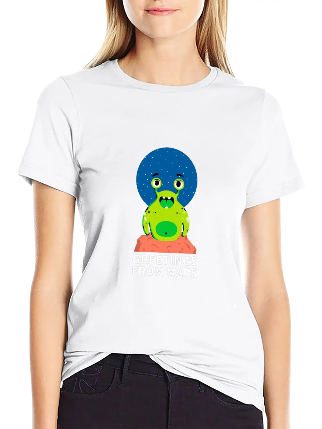 Greetings From Mars Stylish Everyday T-Shirt – Unisex Basic Cotton Tee