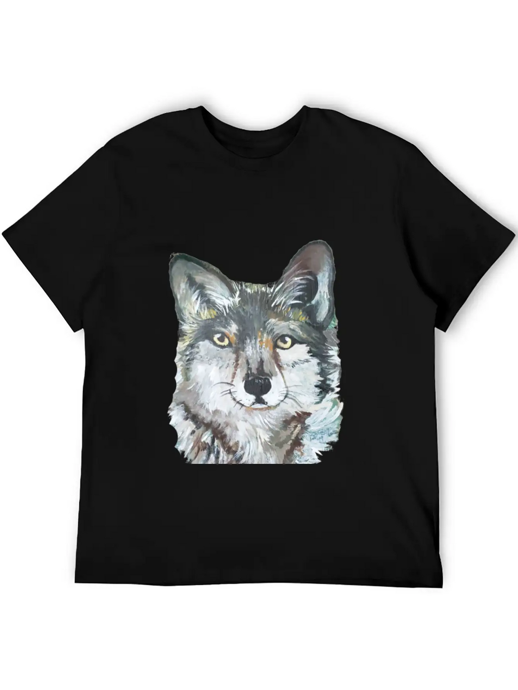 Grey Wolf Portrait Painting Unisex Casual T-Shirt – Clean Design For Daily Comfort