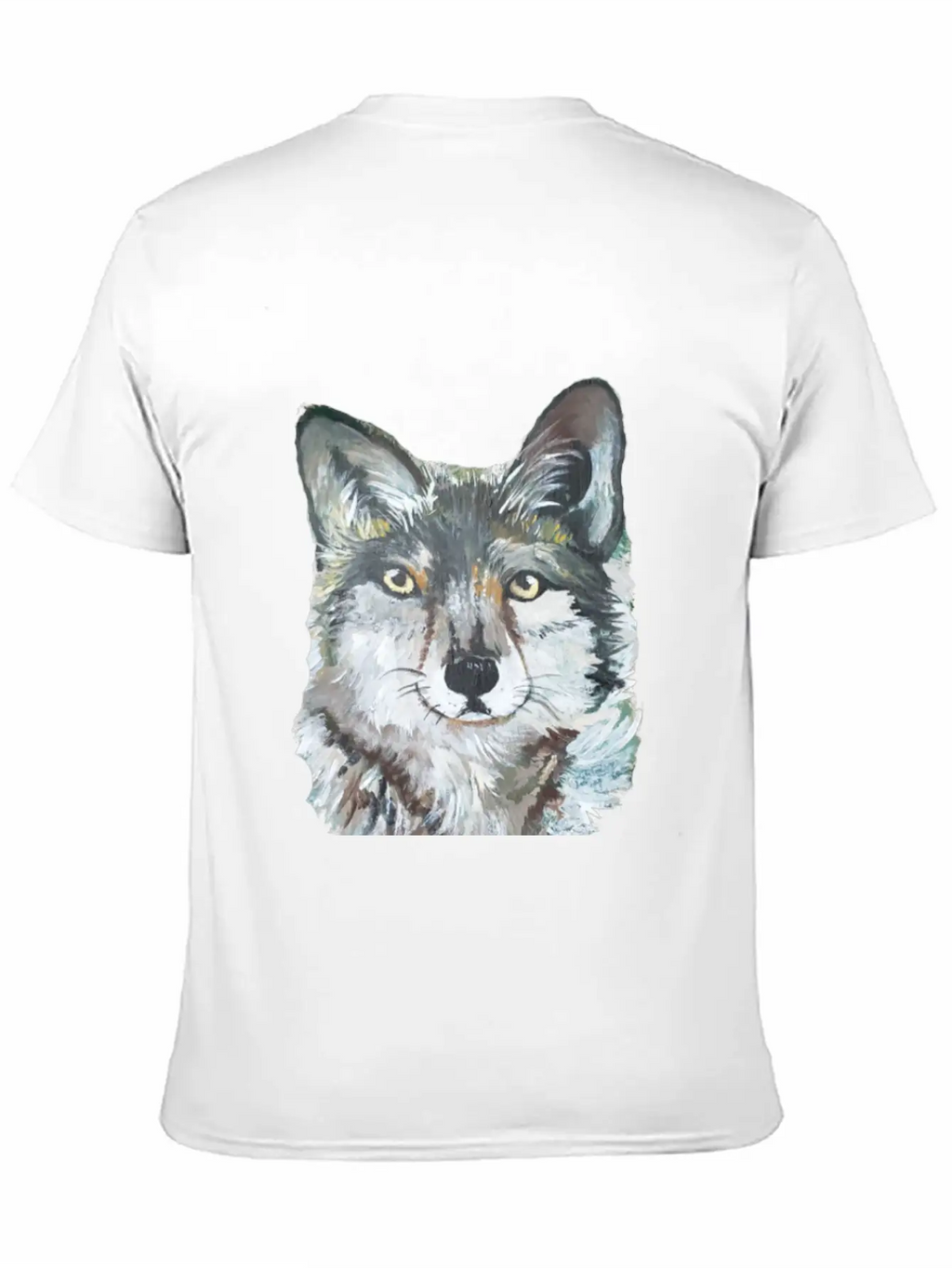 Grey Wolf Portrait Painting Unisex Casual T-Shirt – Clean Design For Daily Comfort