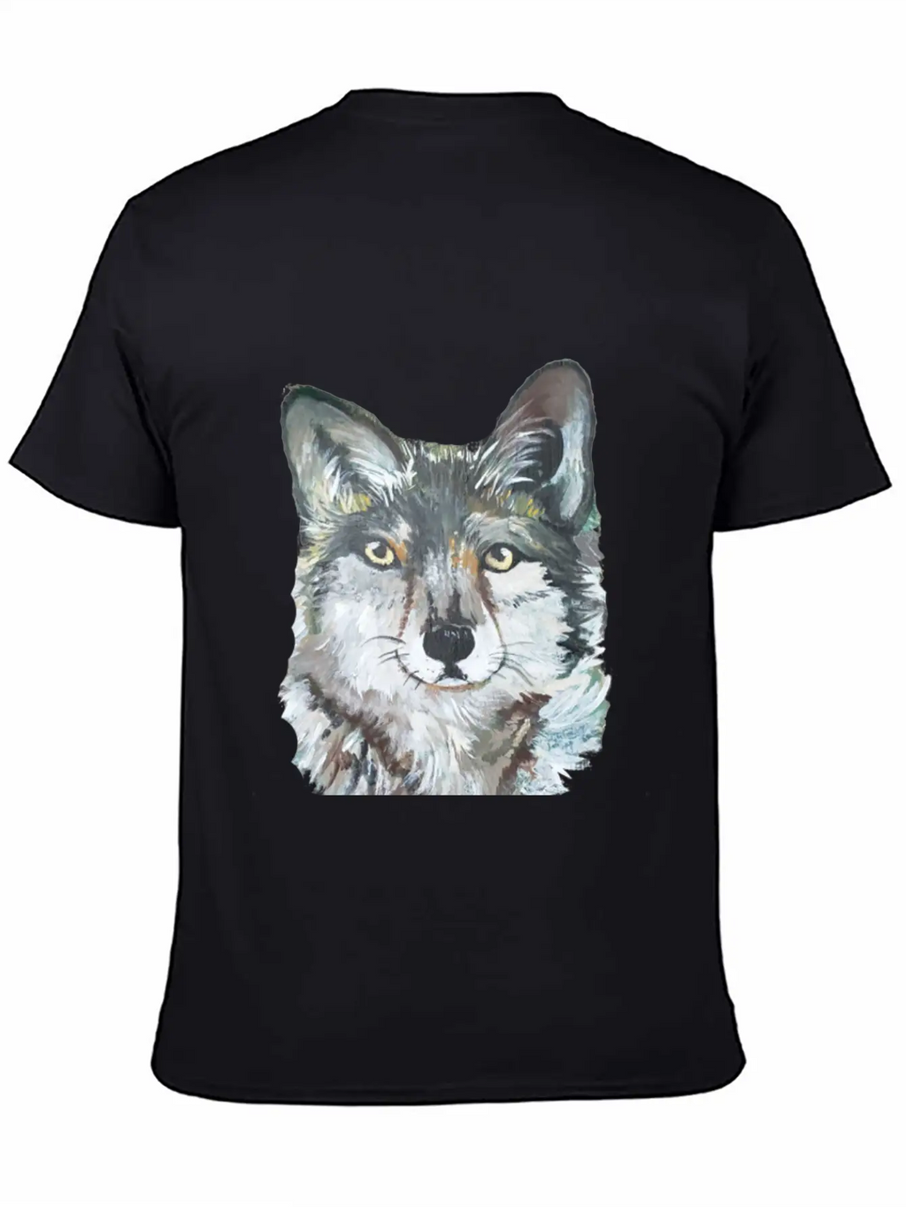Grey Wolf Portrait Painting Unisex Casual T-Shirt – Clean Design For Daily Comfort