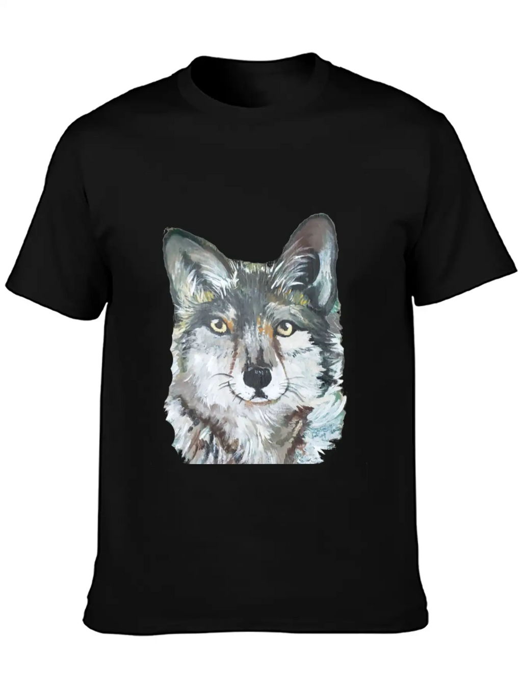 Grey Wolf Portrait Painting Unisex Casual T-Shirt – Clean Design For Daily Comfort