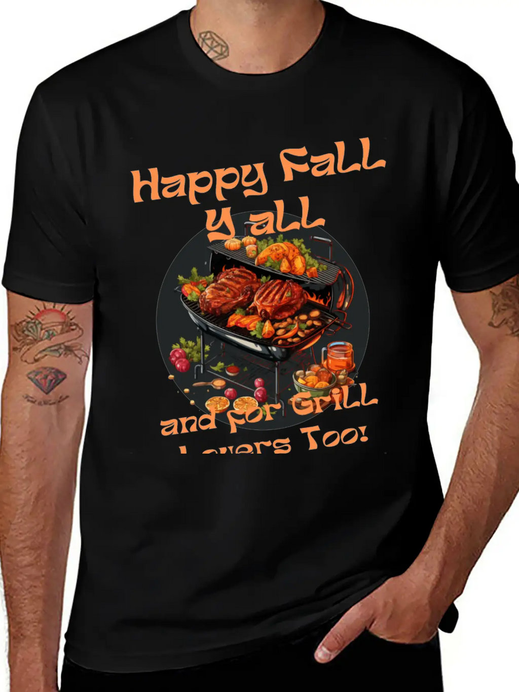 Grill Loves Pie In Autumn Happy Fall Ya All Breathable Soft Cotton T-Shirt – Timeless Casual Look