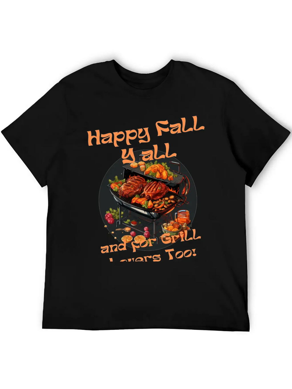 Grill Loves Pie In Autumn Happy Fall Ya All Breathable Soft Cotton T-Shirt – Timeless Casual Look