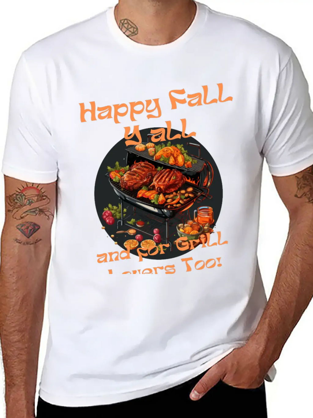 Grill Loves Pie In Autumn Happy Fall Ya All Breathable Soft Cotton T-Shirt – Timeless Casual Look