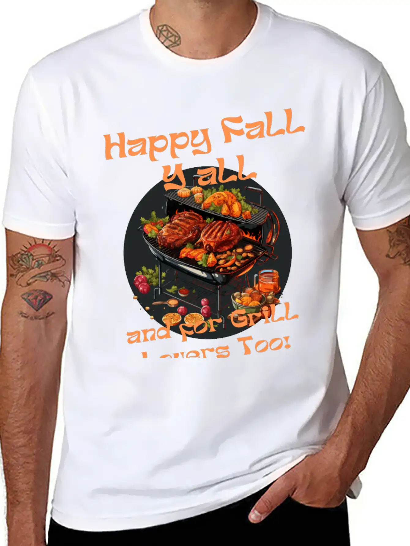 Grill Loves Pie In Autumn Happy Fall Ya All Breathable Soft Cotton T-Shirt – Timeless Casual Look
