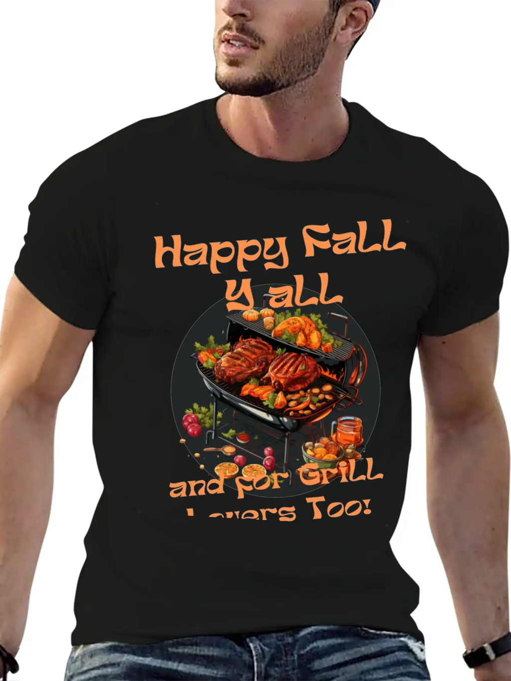 Grill Loves Pie In Autumn Happy Fall Ya All Breathable Soft Cotton T-Shirt – Timeless Casual Look