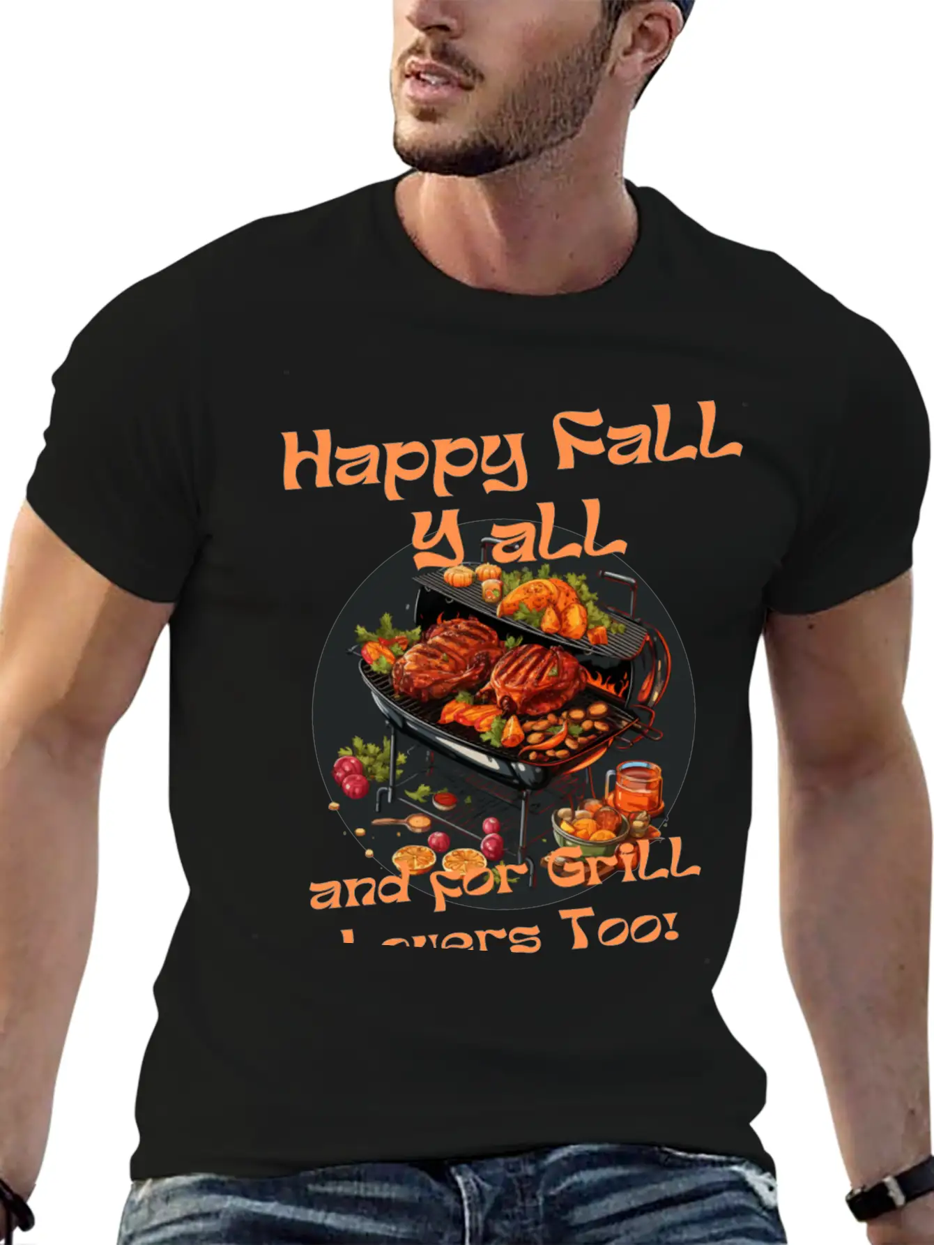 Grill Loves Pie In Autumn Happy Fall Ya All Breathable Soft Cotton T-Shirt – Timeless Casual Look