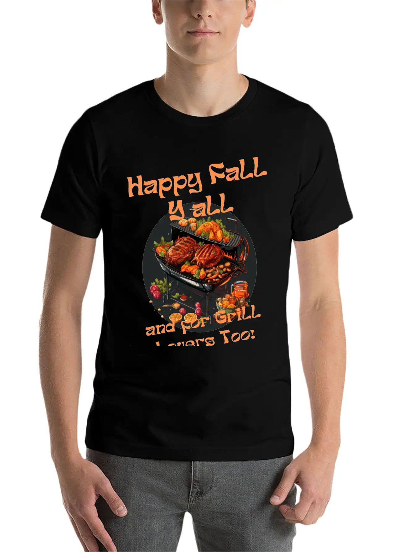 Grill Loves Pie In Autumn Happy Fall Ya All Breathable Soft Cotton T-Shirt – Timeless Casual Look