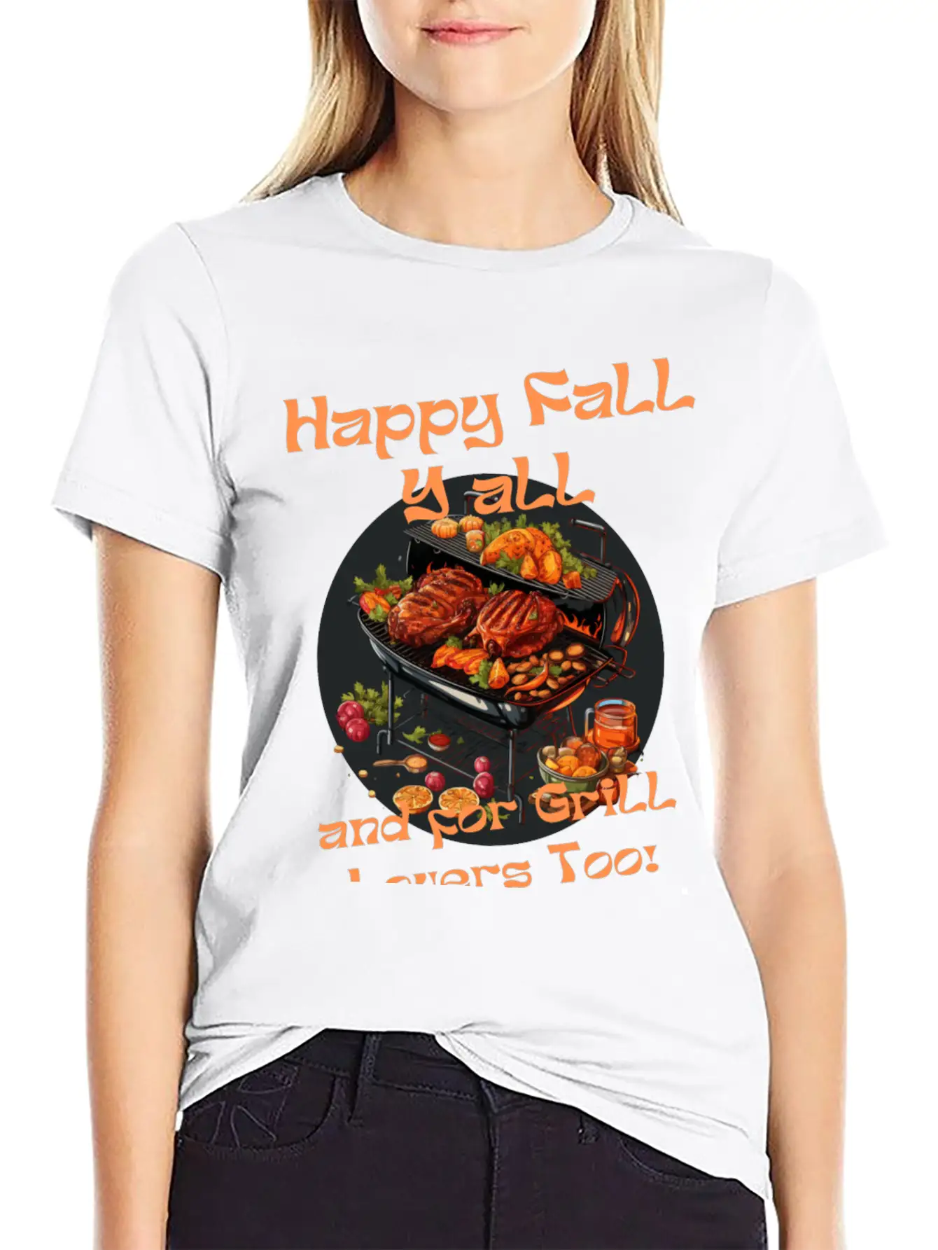 Grill Loves Pie In Autumn Happy Fall Ya All Breathable Soft Cotton T-Shirt – Timeless Casual Look