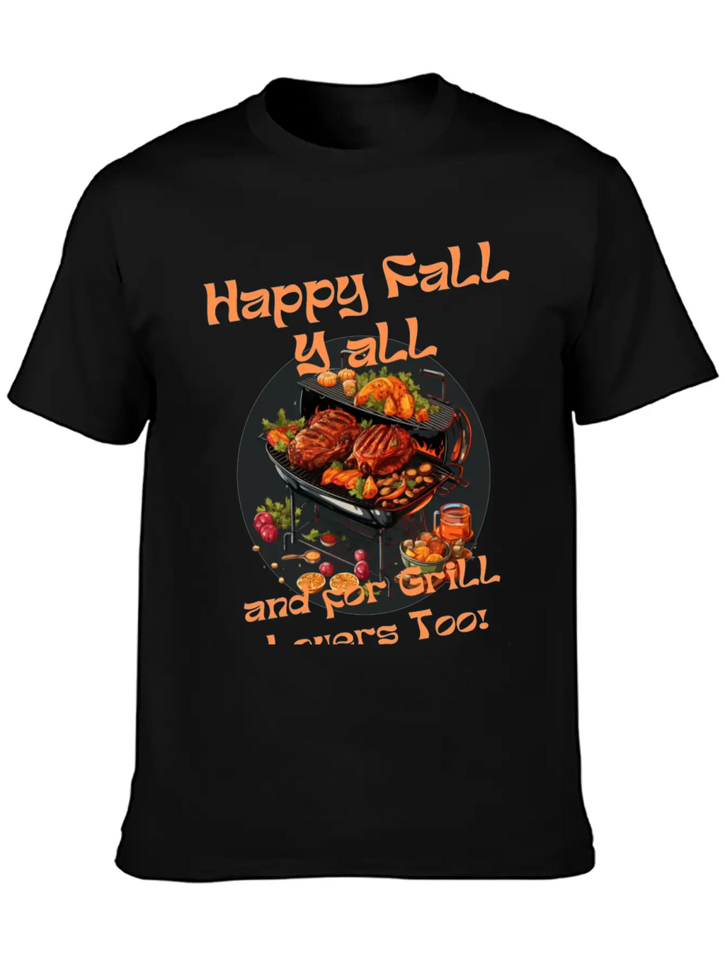 Grill Loves Pie In Autumn Happy Fall Ya All Breathable Soft Cotton T-Shirt – Timeless Casual Look