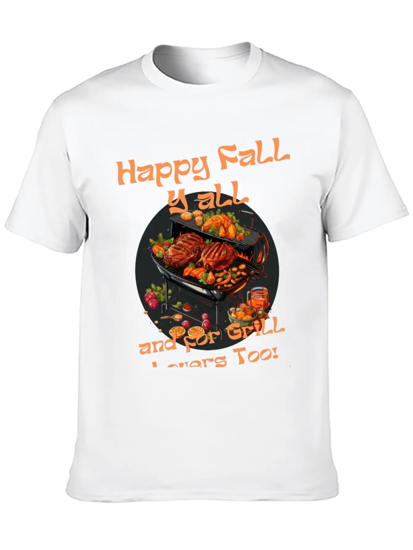 Grill Loves Pie In Autumn Happy Fall Ya All Breathable Soft Cotton T-Shirt – Timeless Casual Look