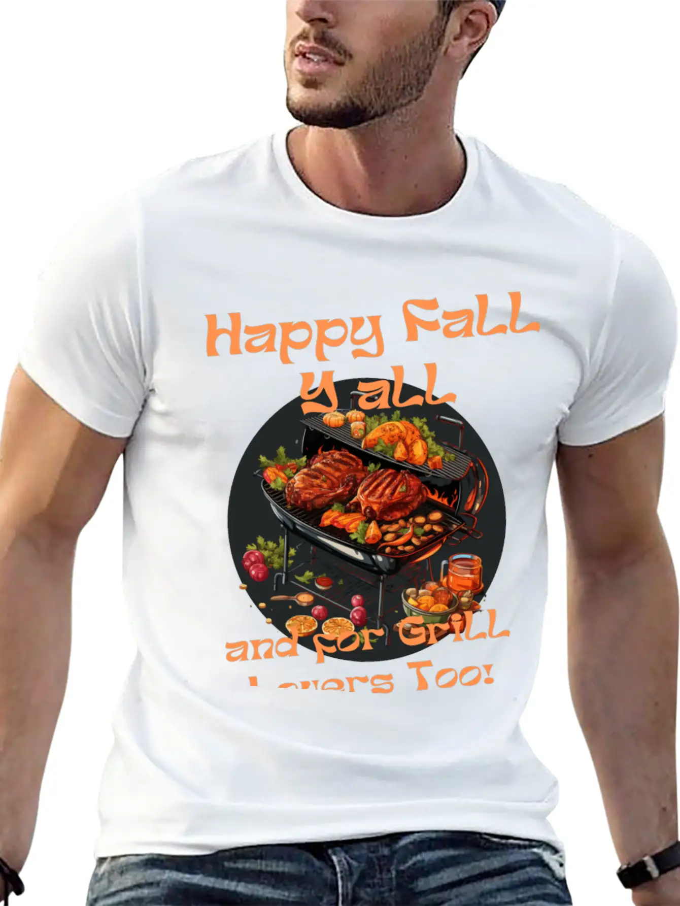 Grill Loves Pie In Autumn Happy Fall Ya All Breathable Soft Cotton T-Shirt – Timeless Casual Look