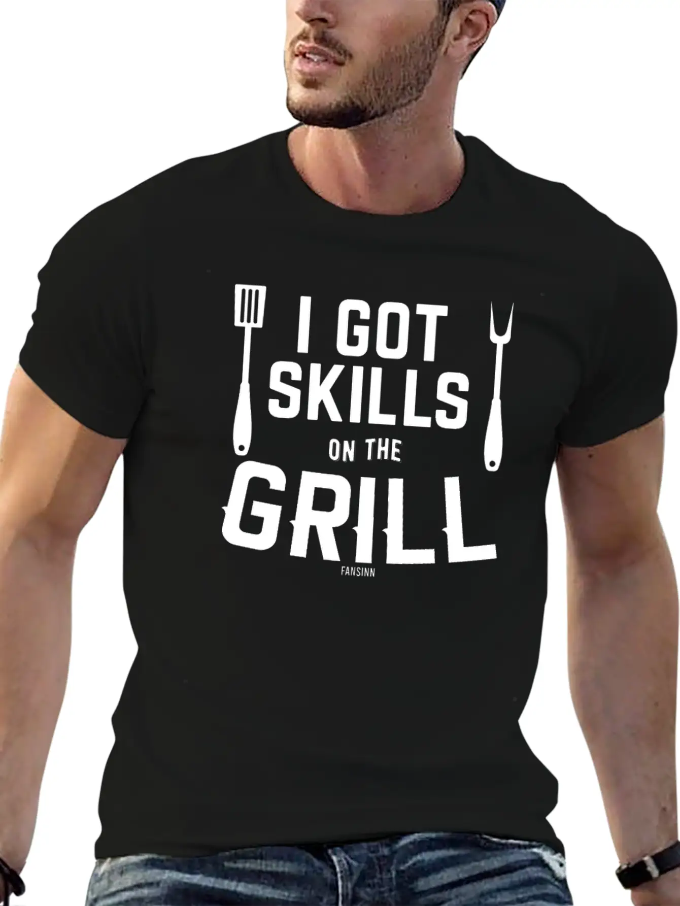 Grill Meat Sausage Fish Fry BBQ Unisex Short Sleeve Soft Cotton T-Shirt – Casual Everyday Wear
