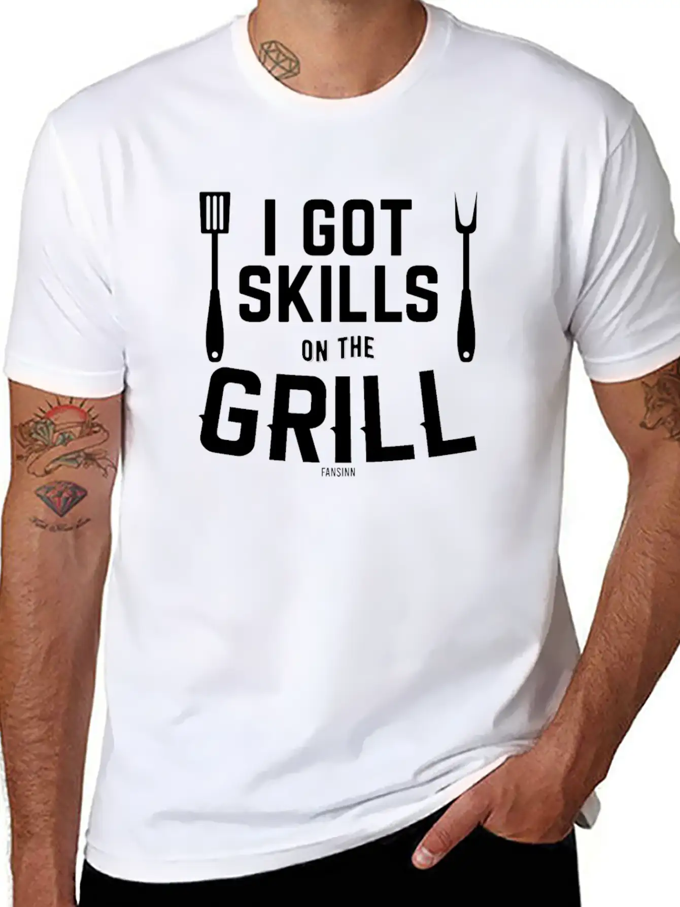 Grill Meat Sausage Fish Fry BBQ Unisex Short Sleeve Soft Cotton T-Shirt – Casual Everyday Wear