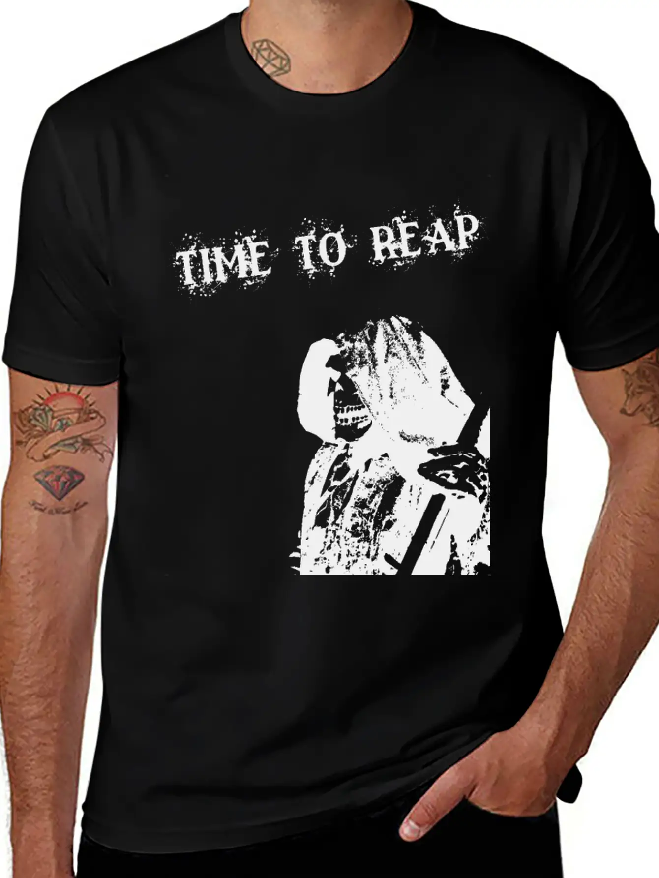 Grim Reaper – Skeleton With Scythe Breathable Graphic T-Shirt – Perfect For Casual Days