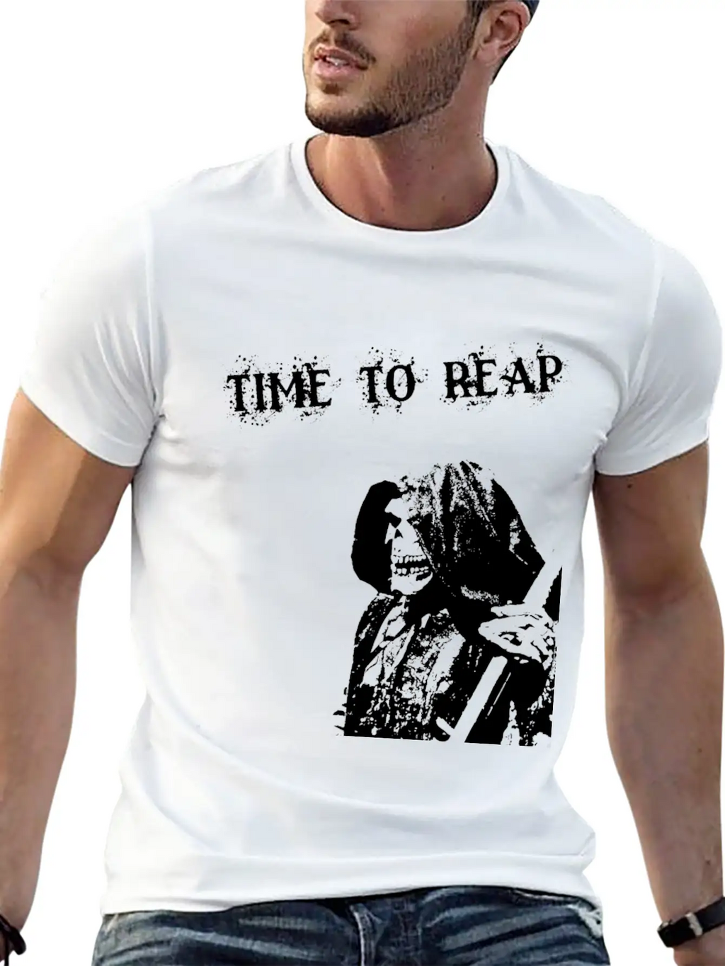 Grim Reaper – Skeleton With Scythe Breathable Graphic T-Shirt – Perfect For Casual Days