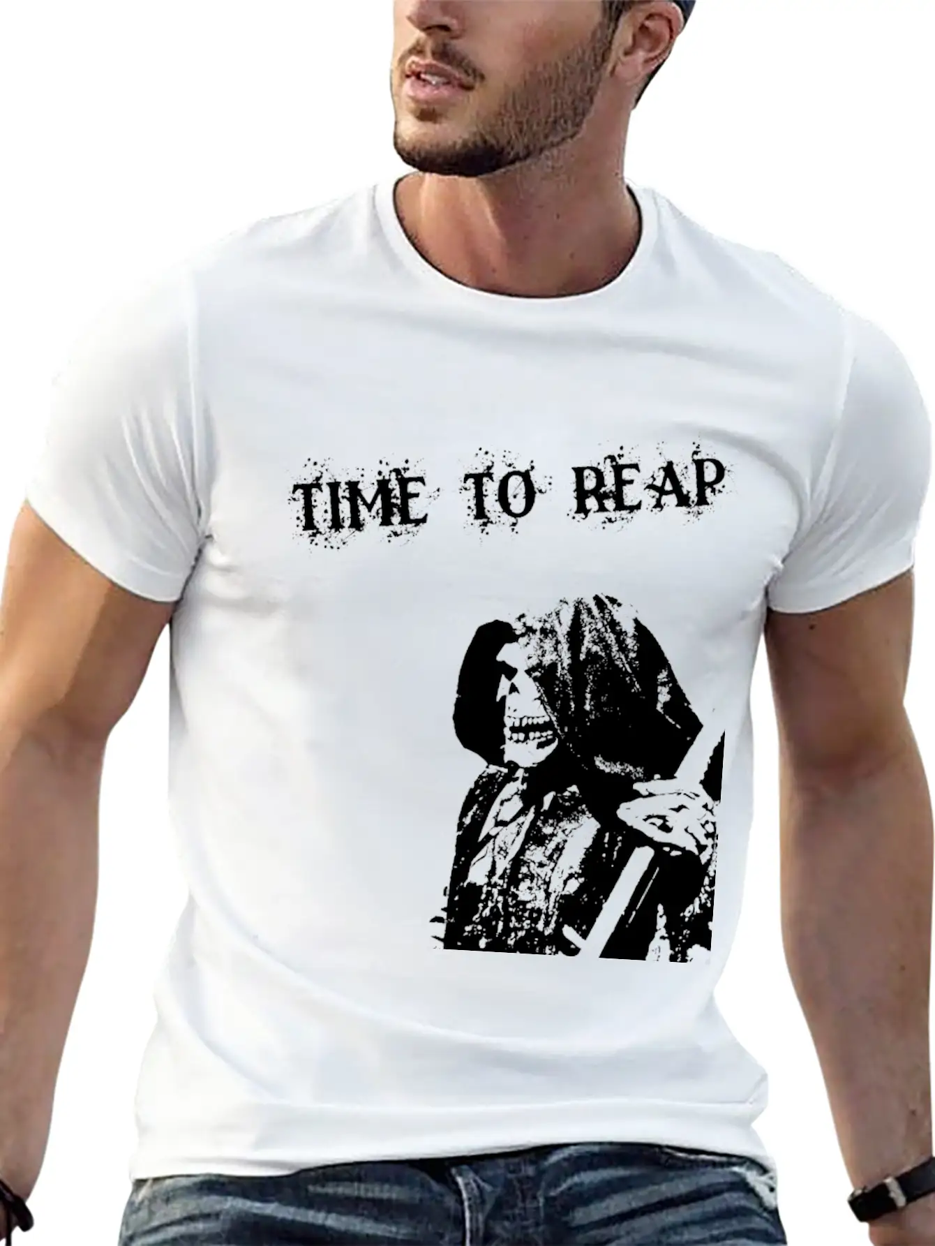 Grim Reaper – Skeleton With Scythe Breathable Graphic T-Shirt – Perfect For Casual Days