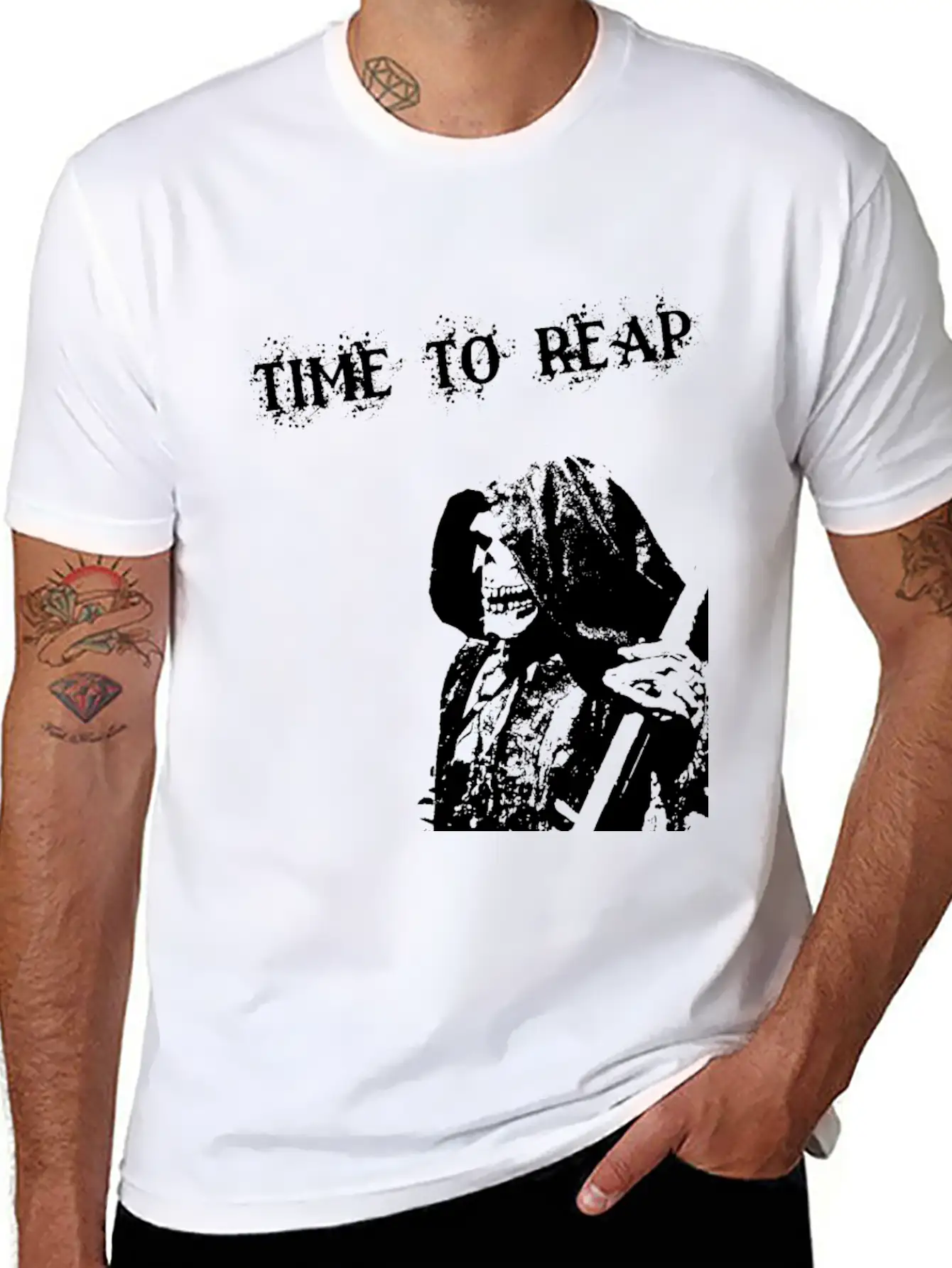 Grim Reaper – Skeleton With Scythe Breathable Graphic T-Shirt – Perfect For Casual Days