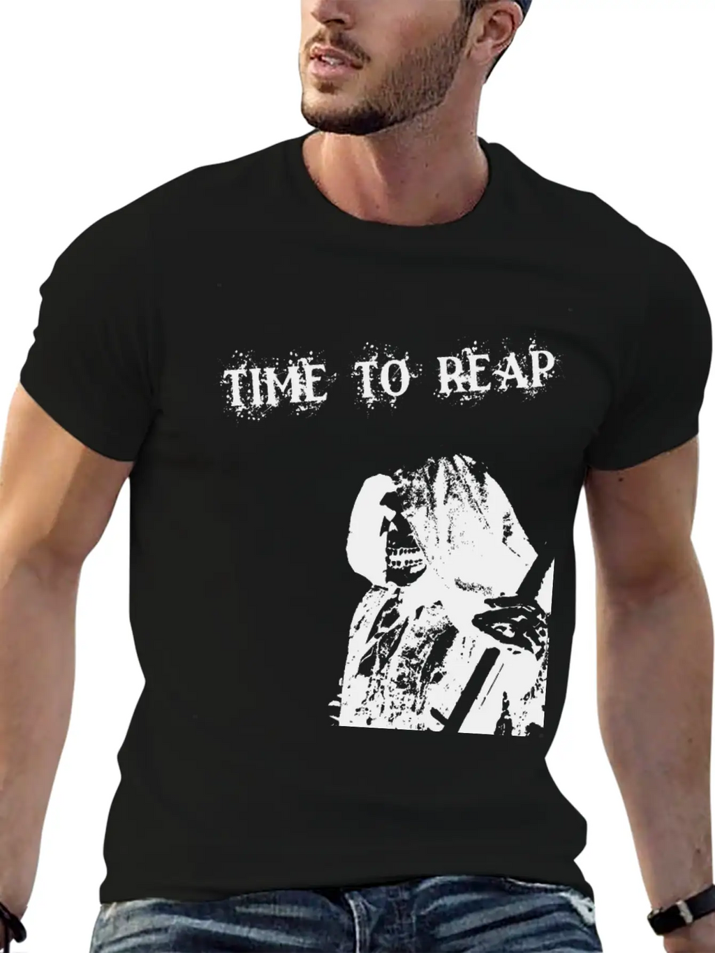 Grim Reaper – Skeleton With Scythe Breathable Graphic T-Shirt – Perfect For Casual Days