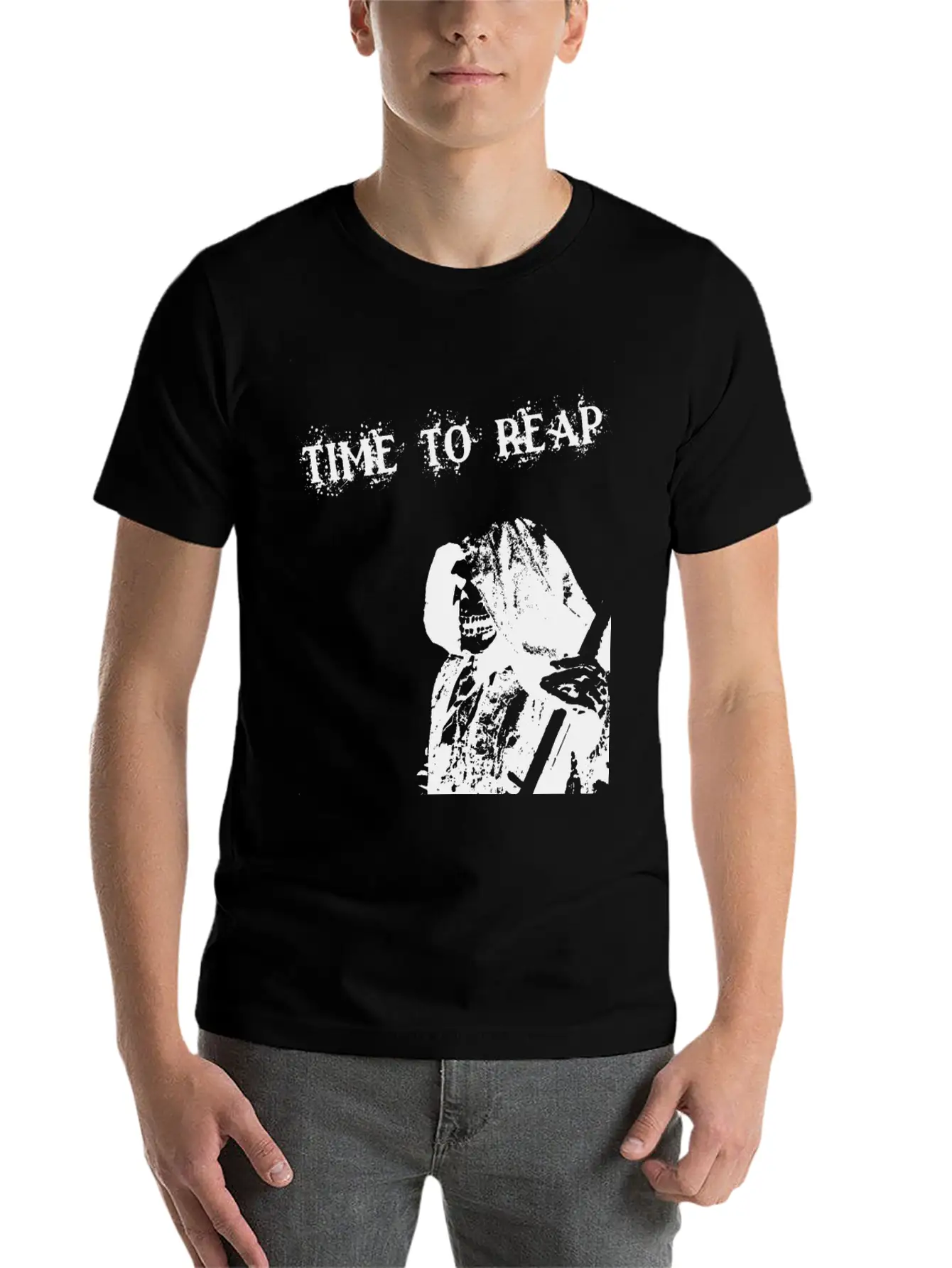 Grim Reaper – Skeleton With Scythe Breathable Graphic T-Shirt – Perfect For Casual Days