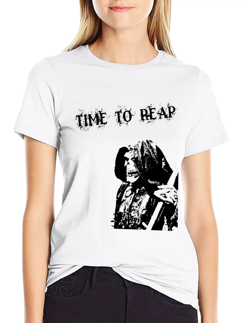 Grim Reaper – Skeleton With Scythe Breathable Graphic T-Shirt – Perfect For Casual Days